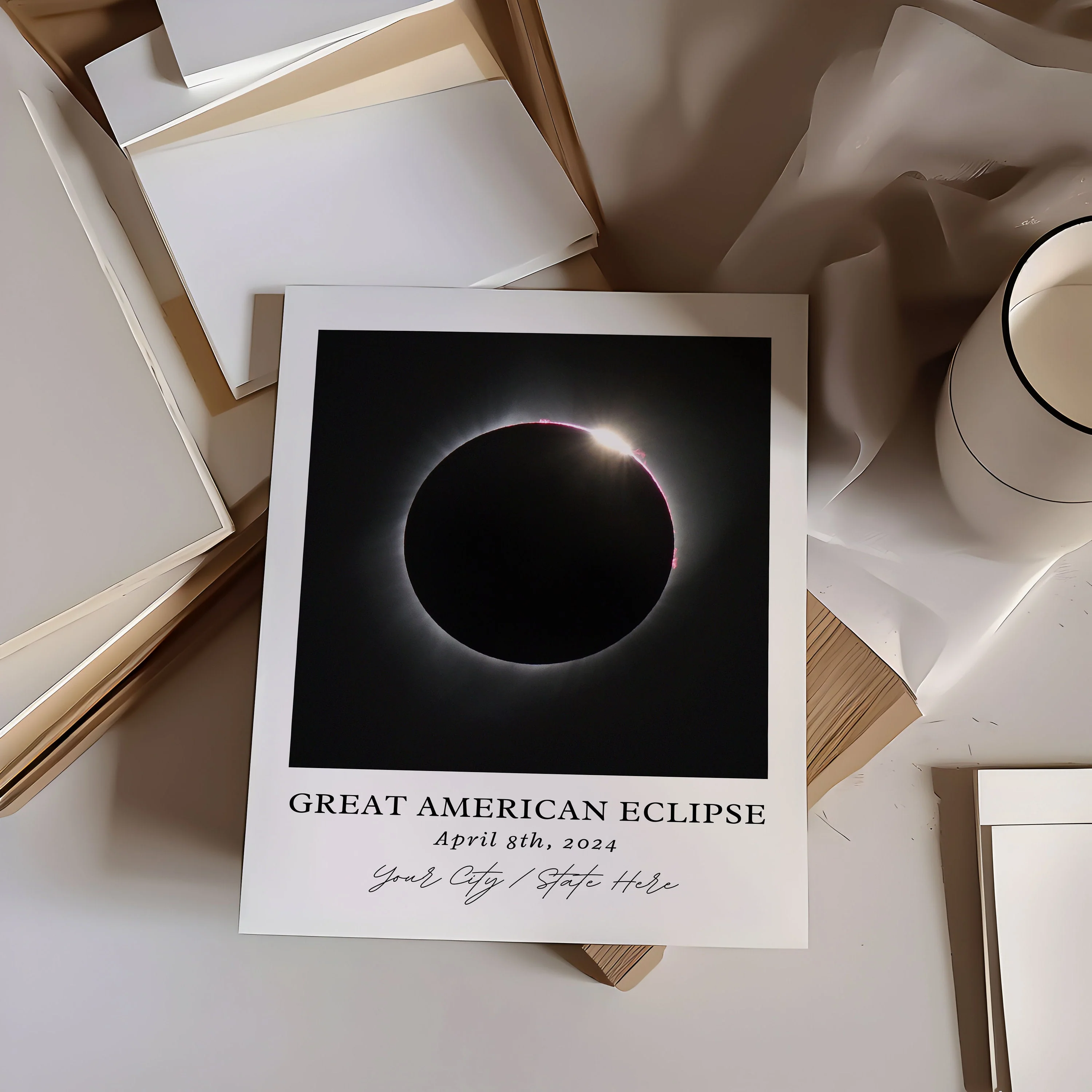 Eclipse, 2024 – Watercolor Art Print - Image 4