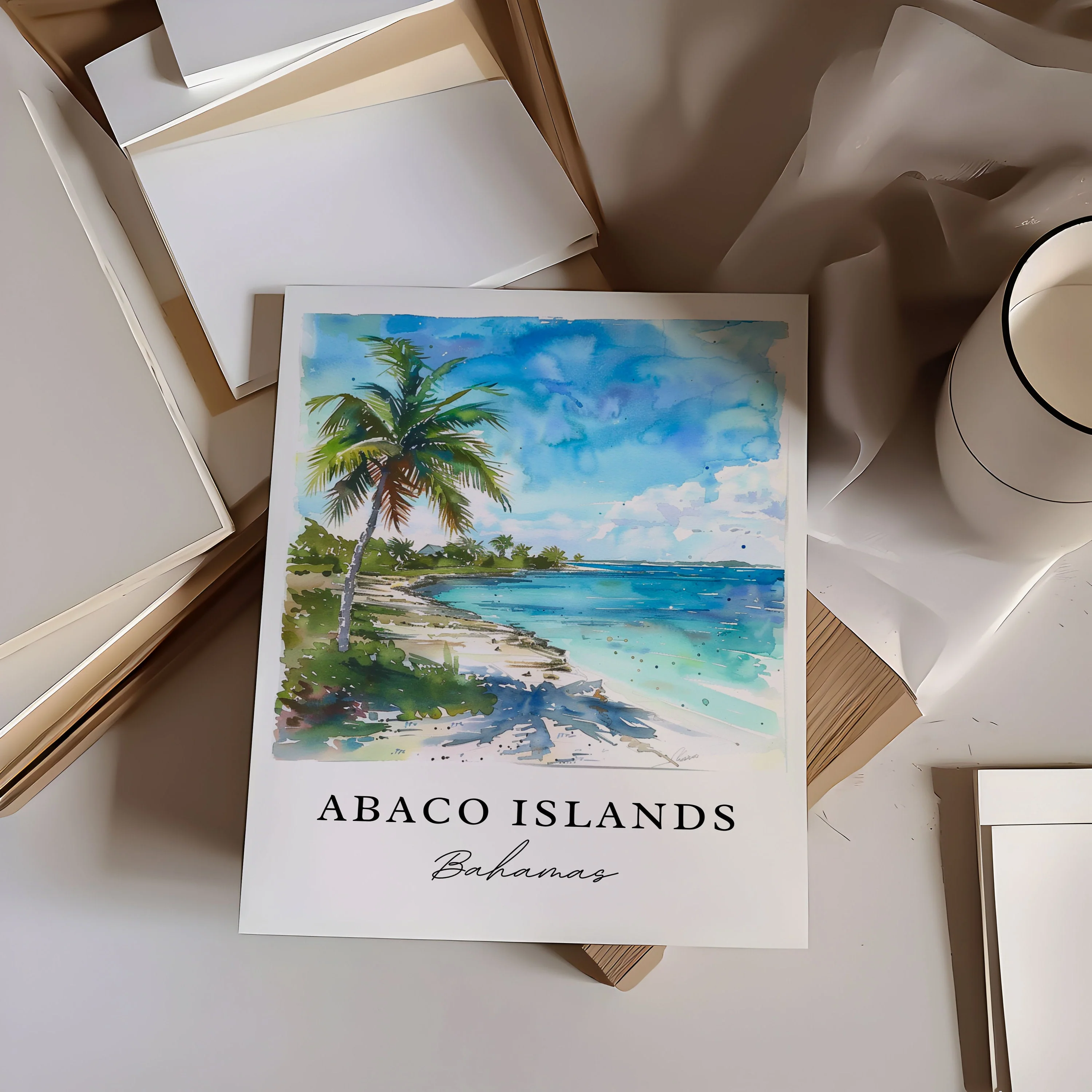 Abaco Islands, Bahamas – Watercolor Art Print - Image 2
