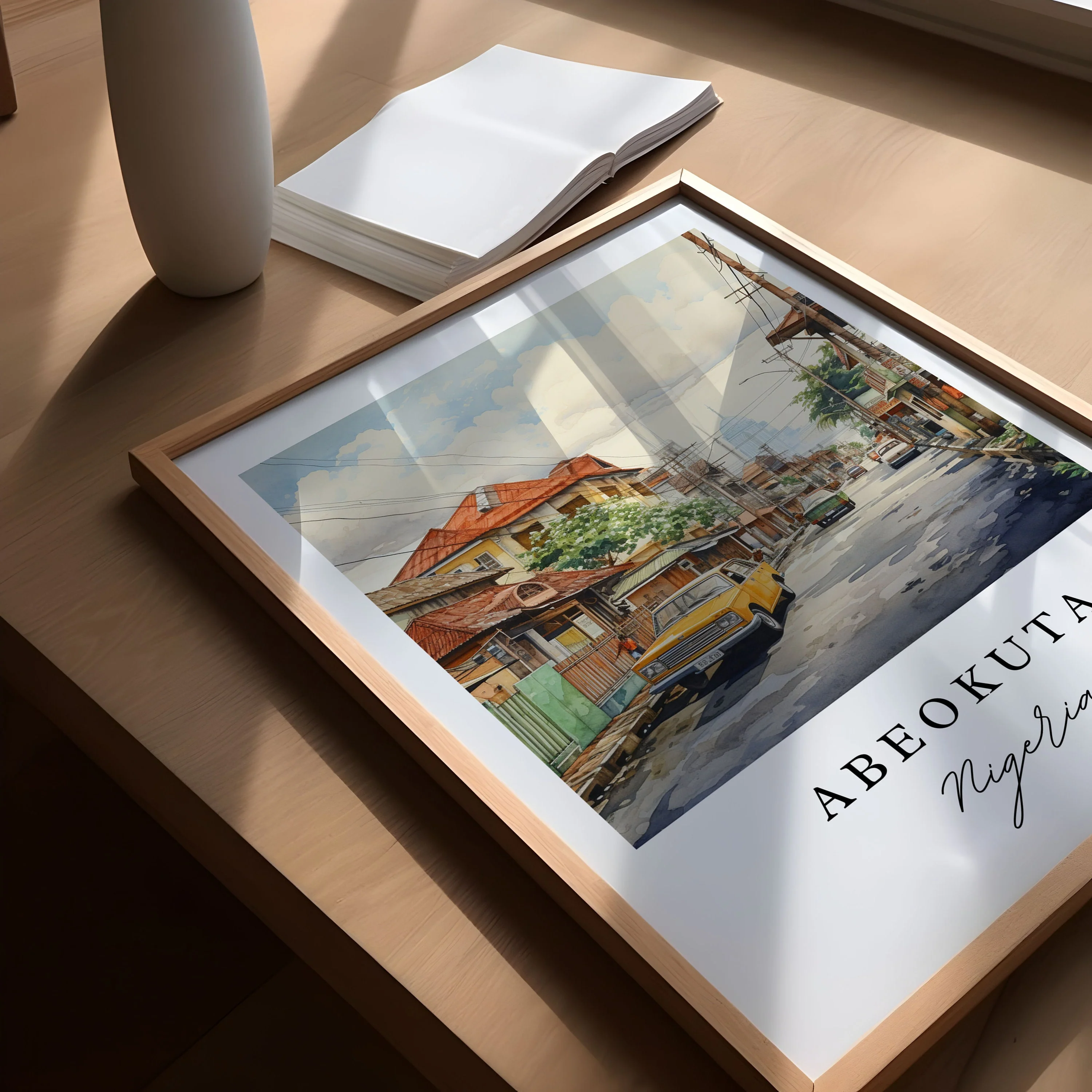 Abeokuta, Nigeria – Watercolor Art Print - Image 4