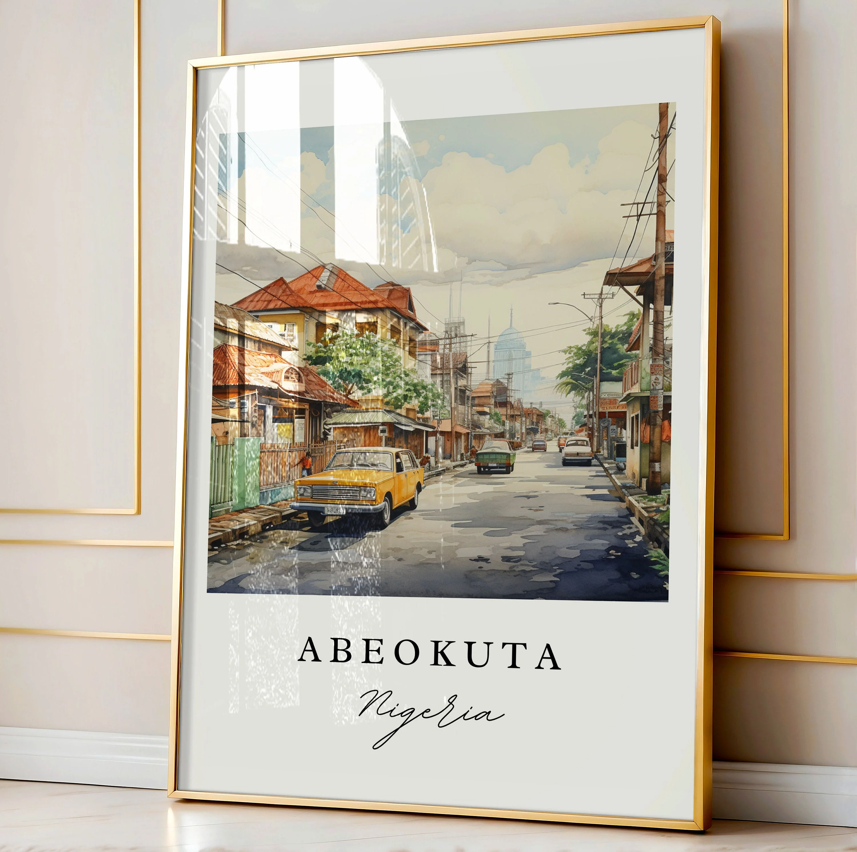 Abeokuta, Nigeria – Watercolor Art Print - Image 5