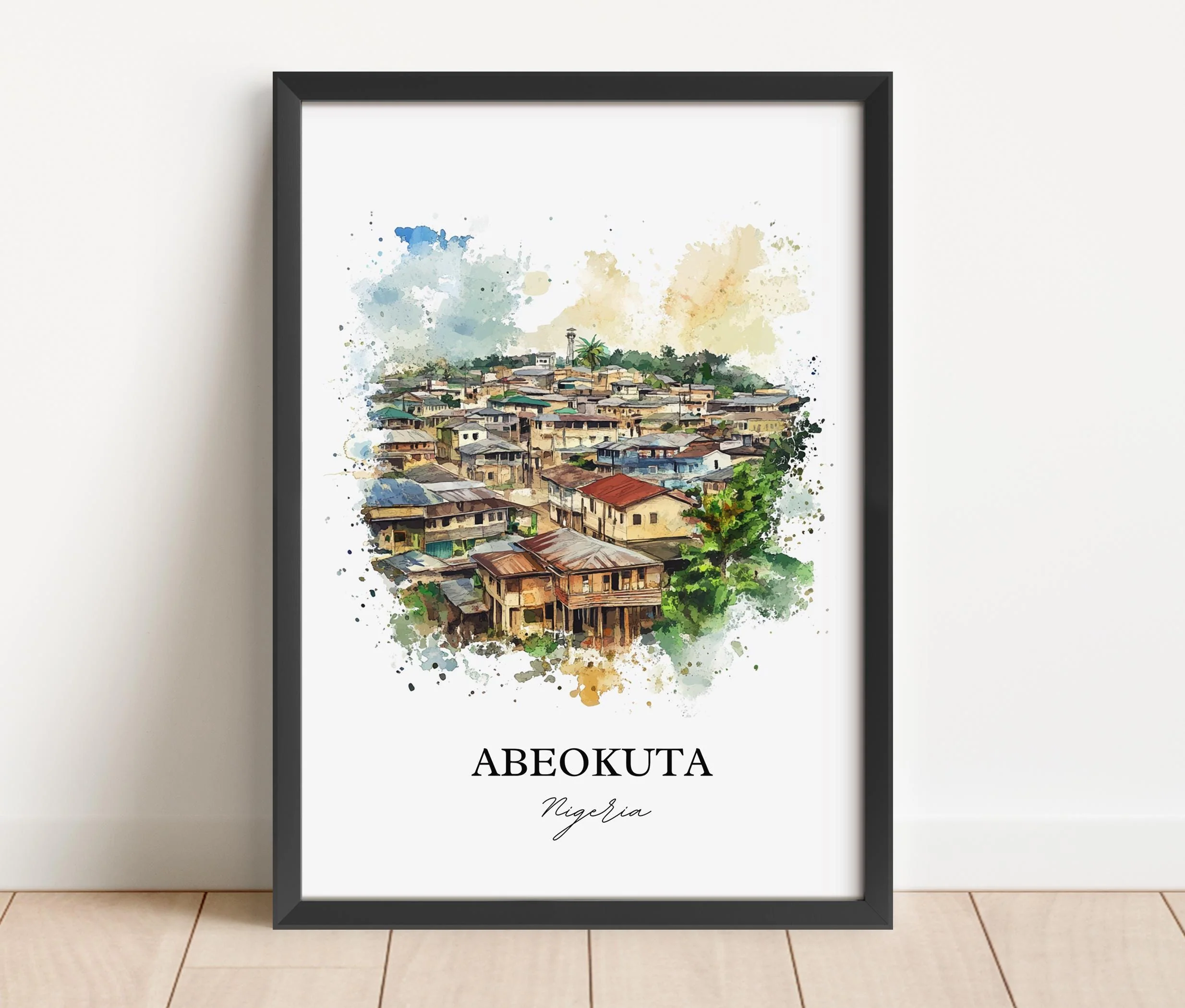 Abeokuta, Nigeria – Watercolor Art Print - Image 4