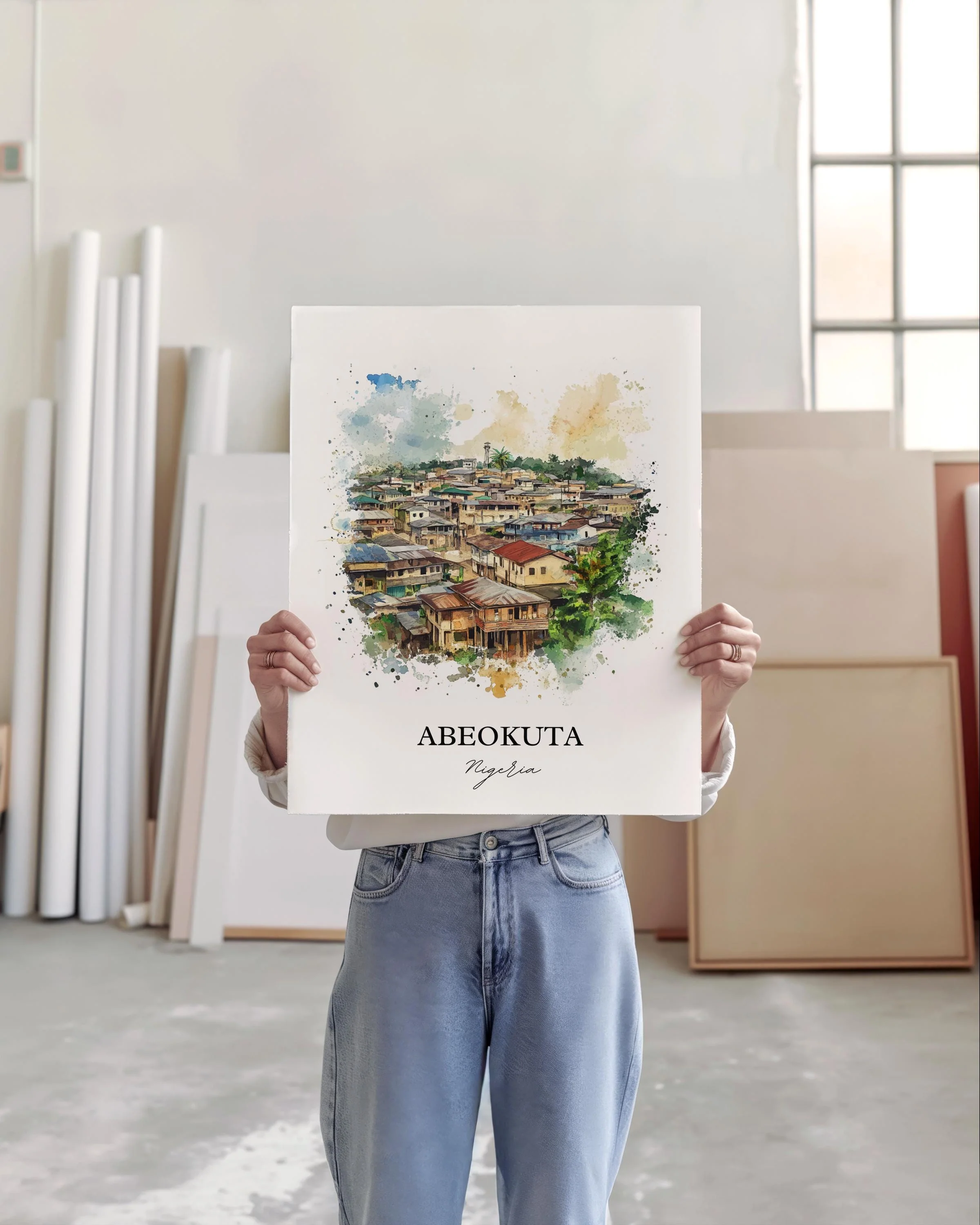 Abeokuta, Nigeria – Watercolor Art Print - Image 5