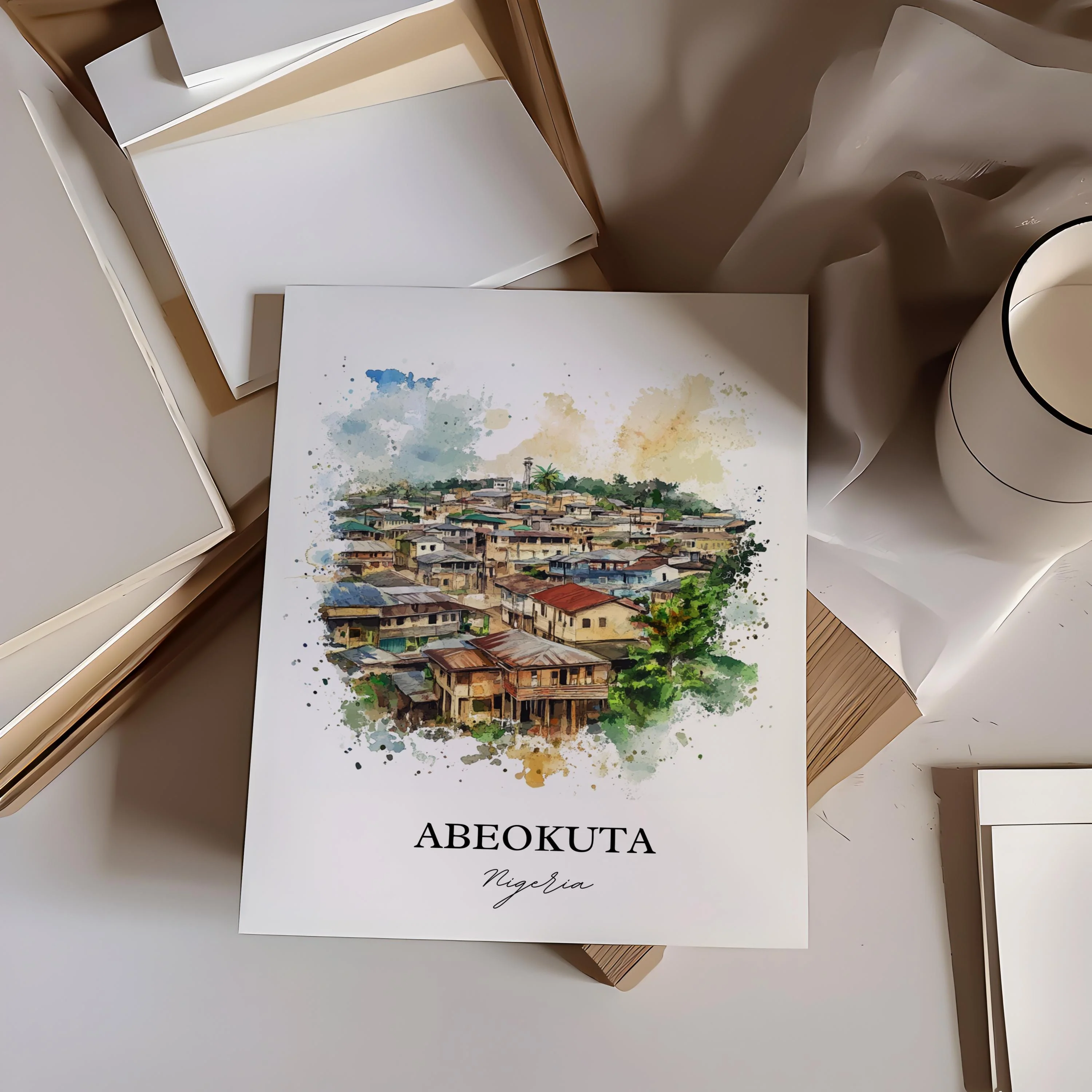 Abeokuta, Nigeria – Watercolor Art Print - Image 6
