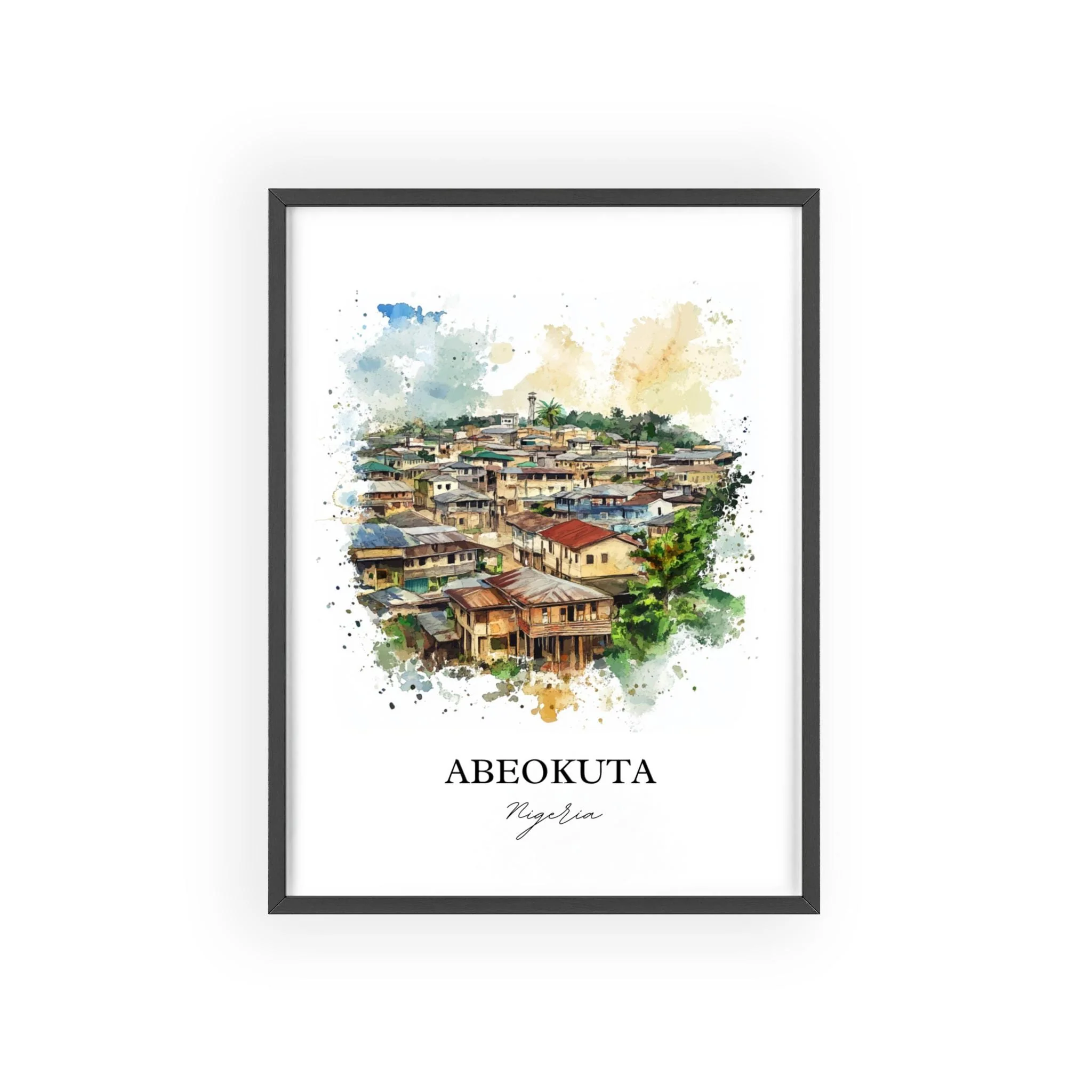 Abeokuta, Nigeria – Watercolor Art Print - Image 7