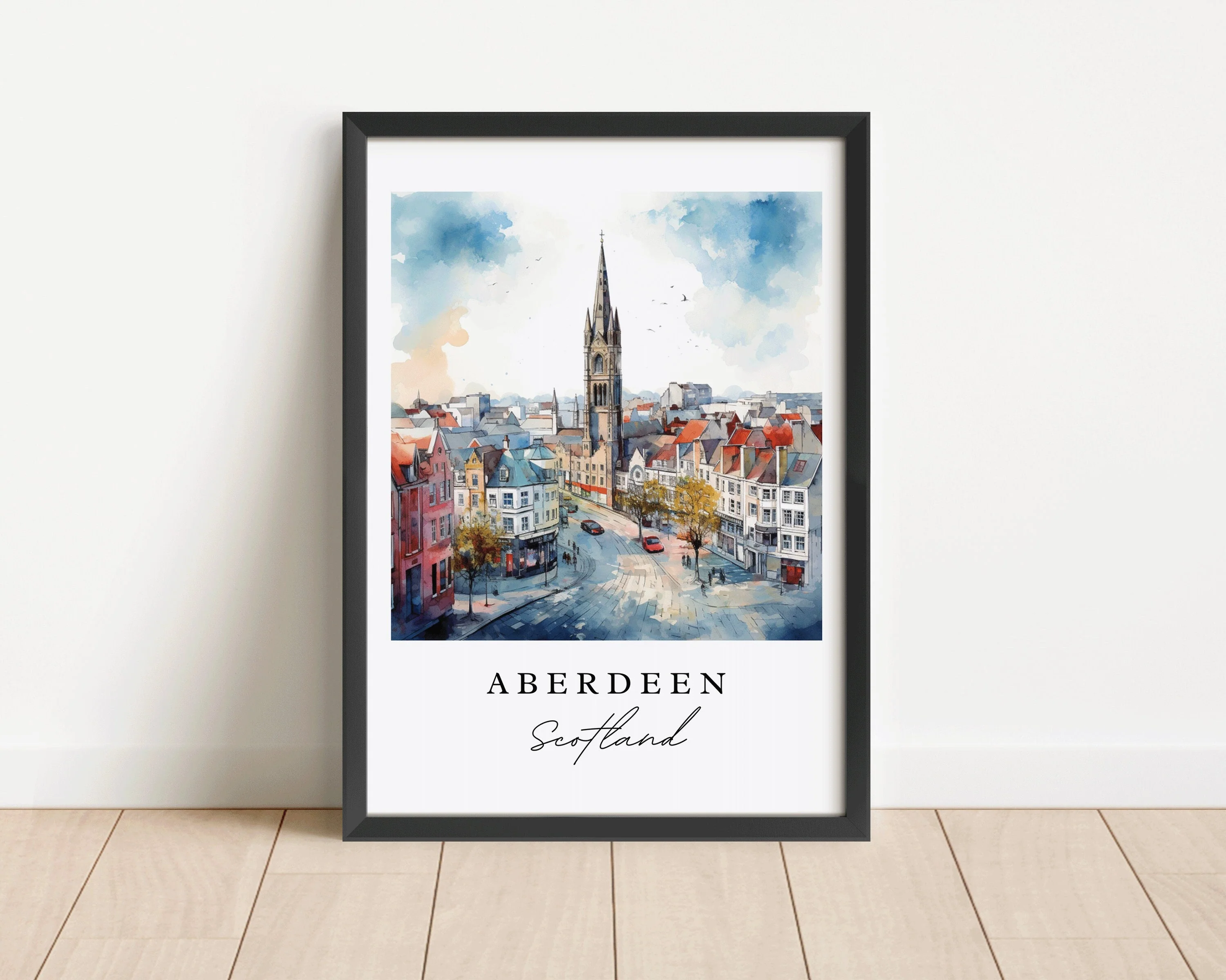 Aberdeen, UK – Watercolor Art Print - Image 3