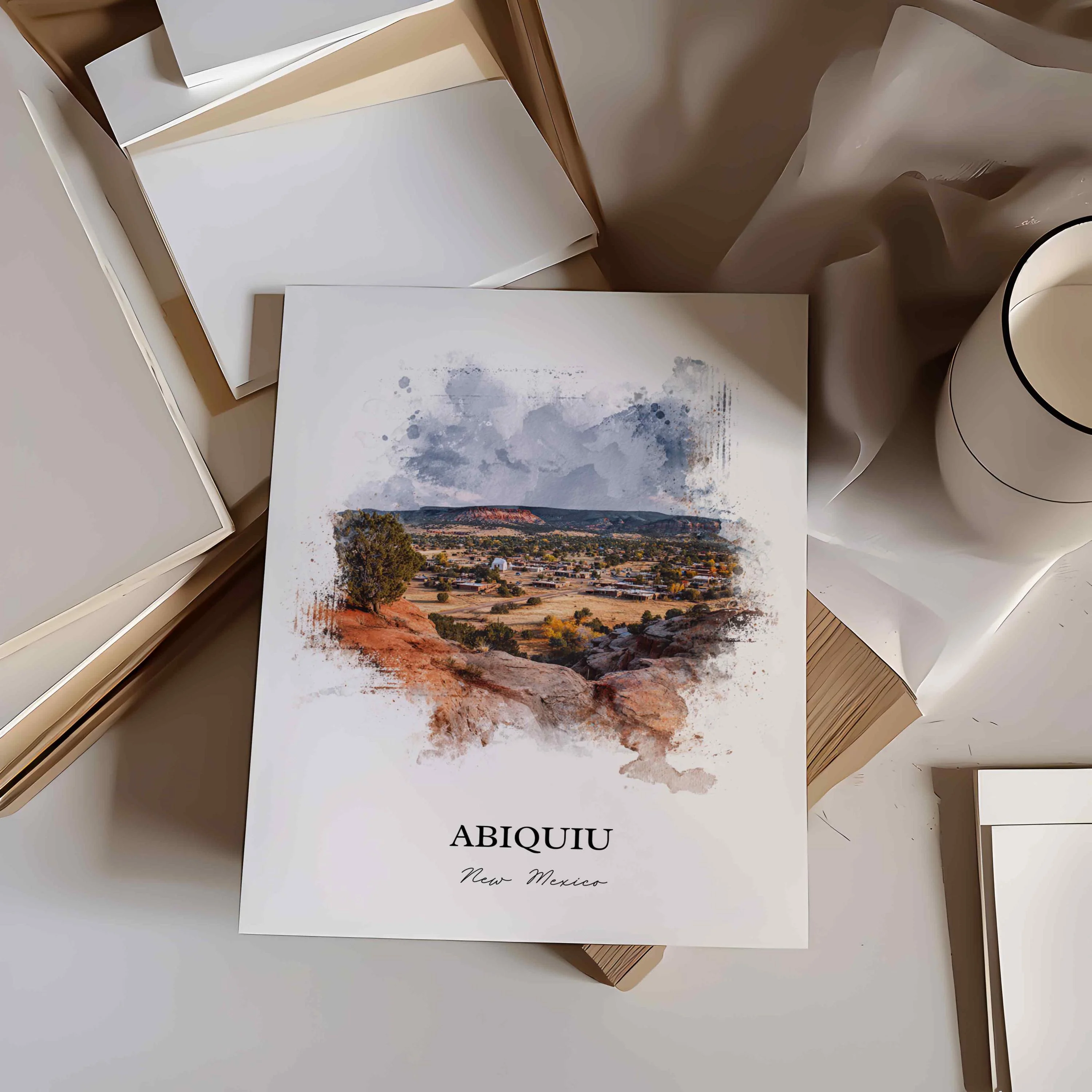 Abiquiu, New Mexico – Watercolor Art Print - Image 8