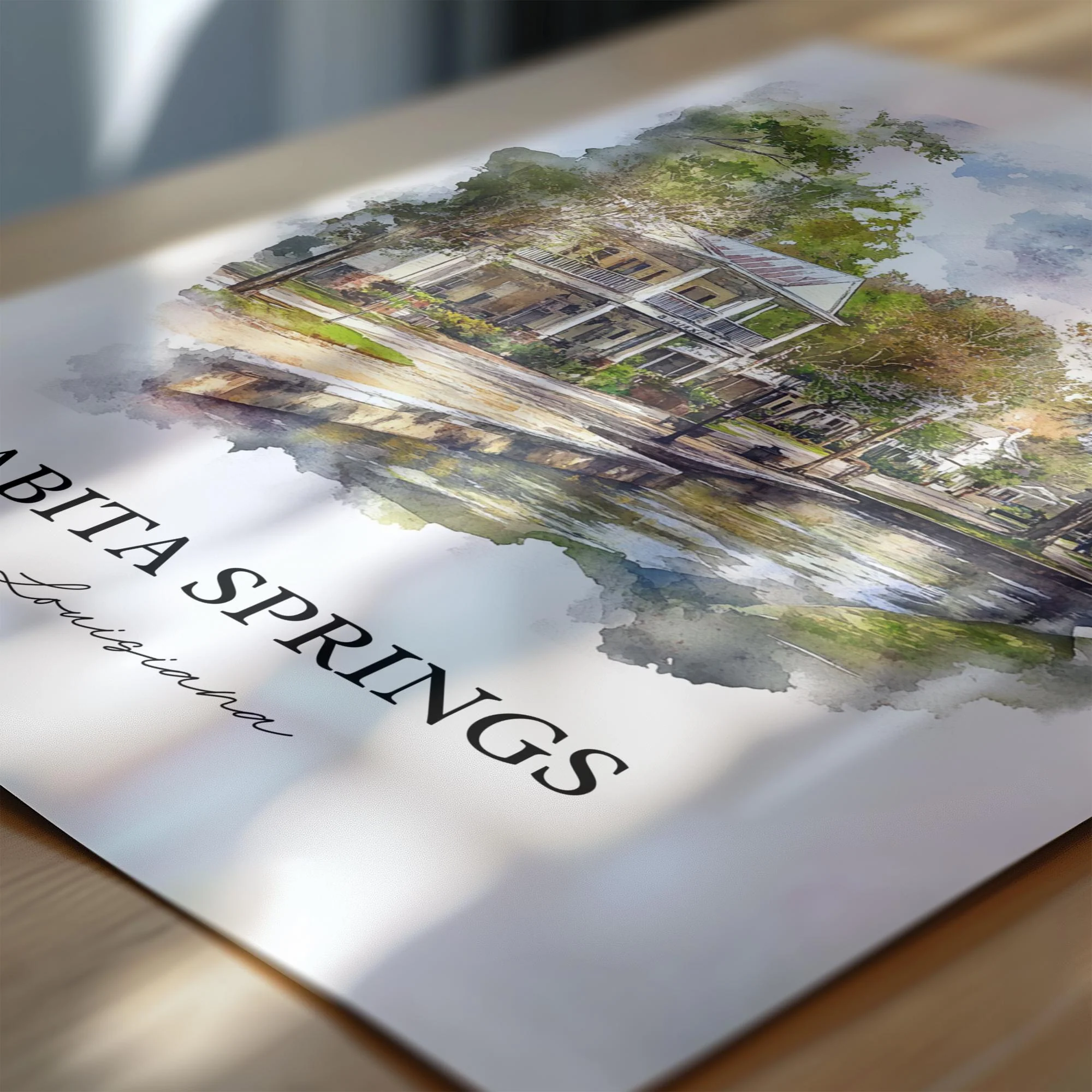 Abita Springs, Louisiana – Watercolor Art Print - Image 2