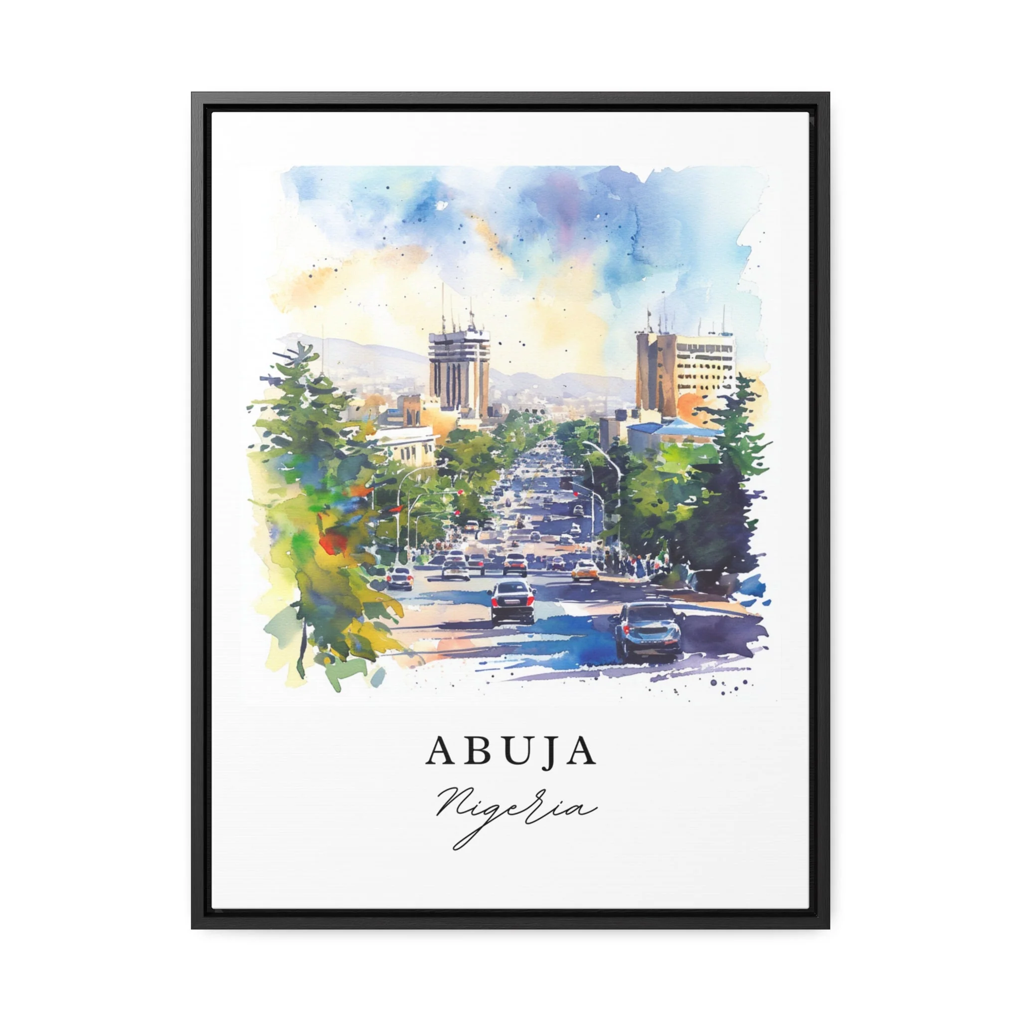 Abuja, Nigeria – Watercolor Art Print - Image 6