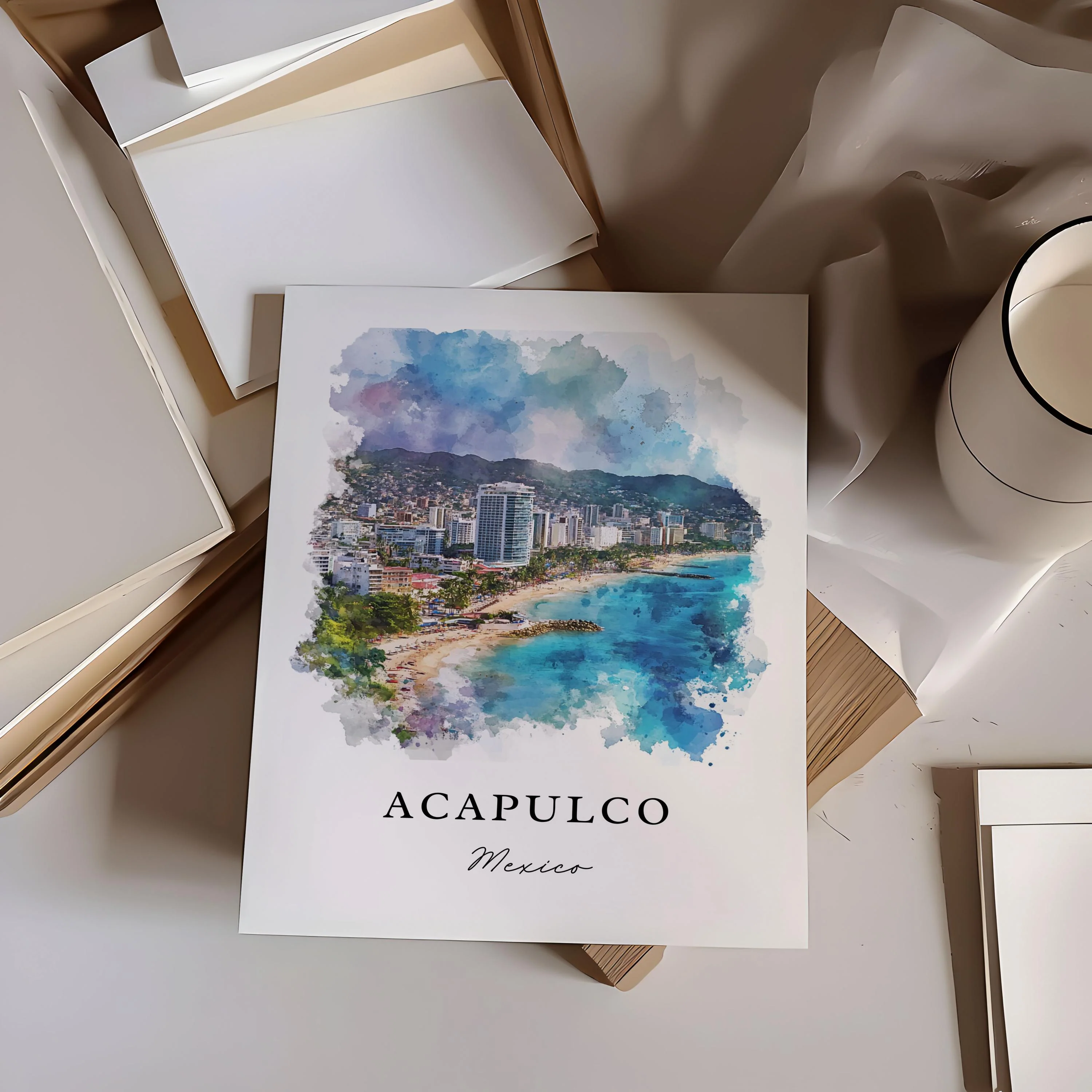 Acapulco, Mexico – Watercolor Art Print - Image 2
