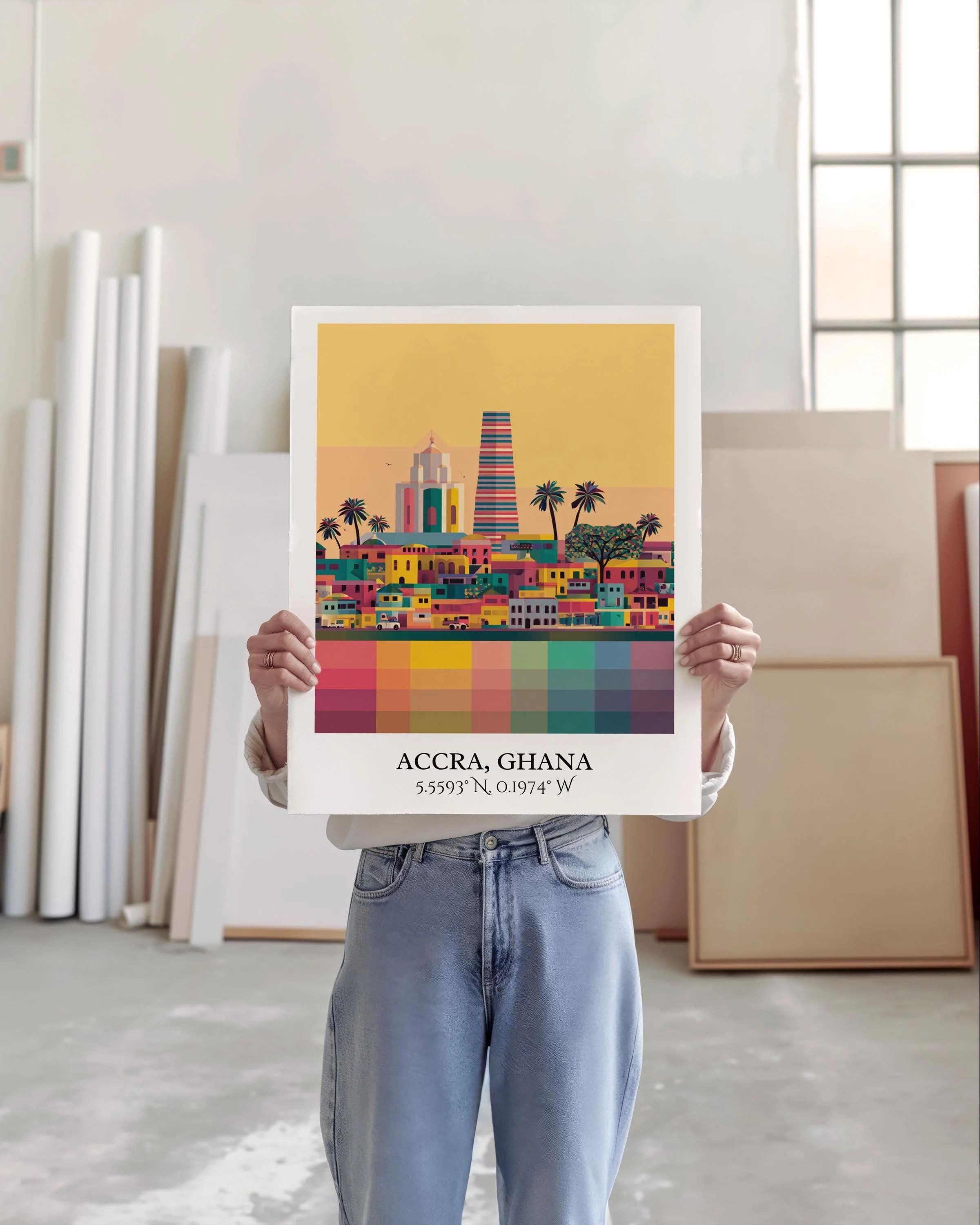 Accra, Ghana – Watercolor Art Print - Image 3