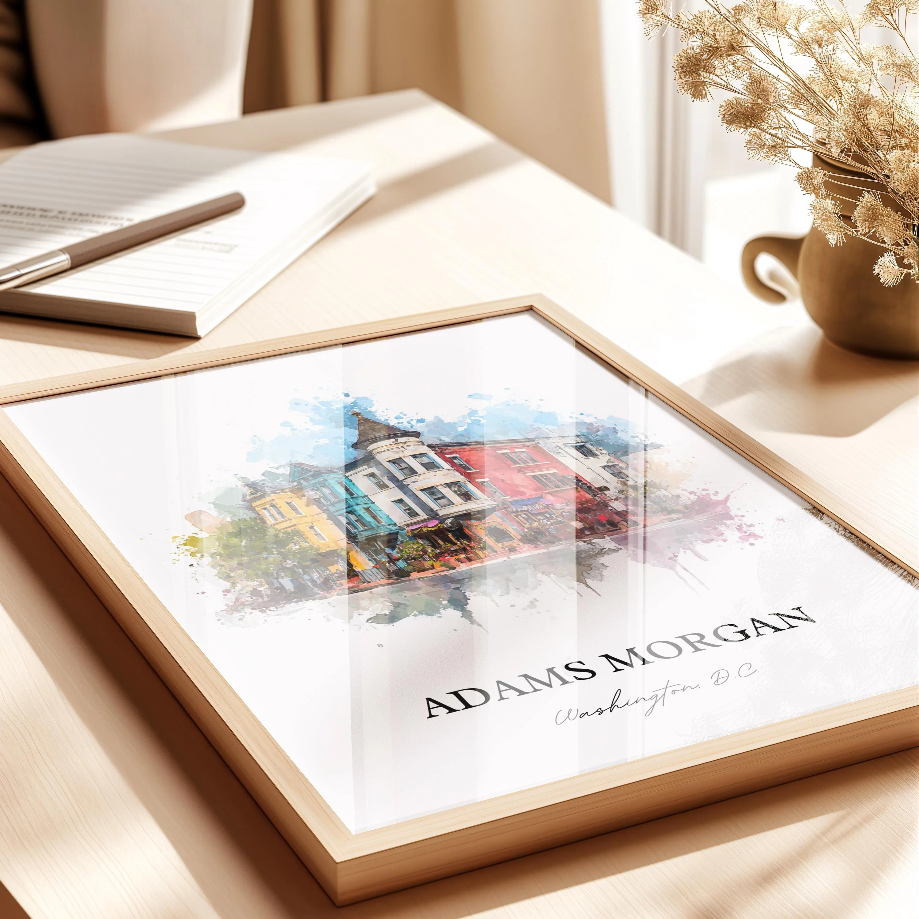 Adams Morgan, Washington DC – Watercolor Art Print - Image 3