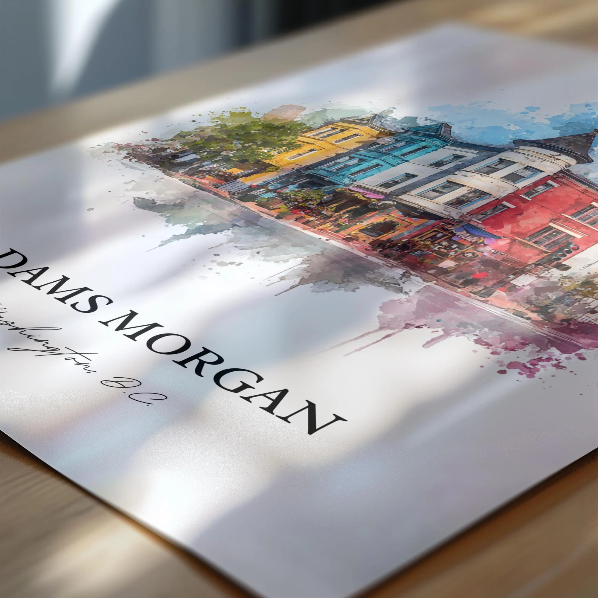 Adams Morgan, Washington DC – Watercolor Art Print - Image 7