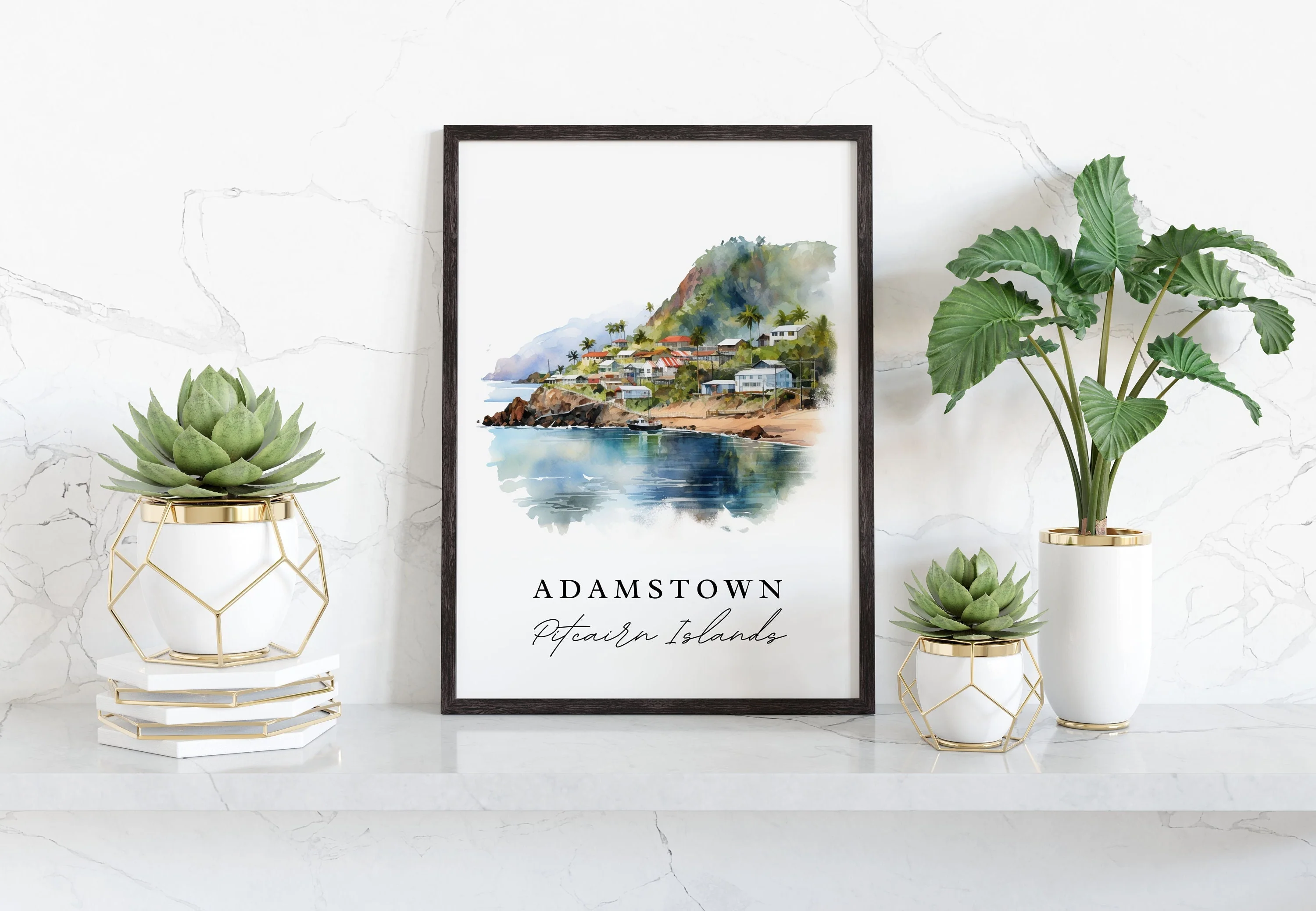 Adamstown, Pitcairn Islands – Watercolor Art Print
