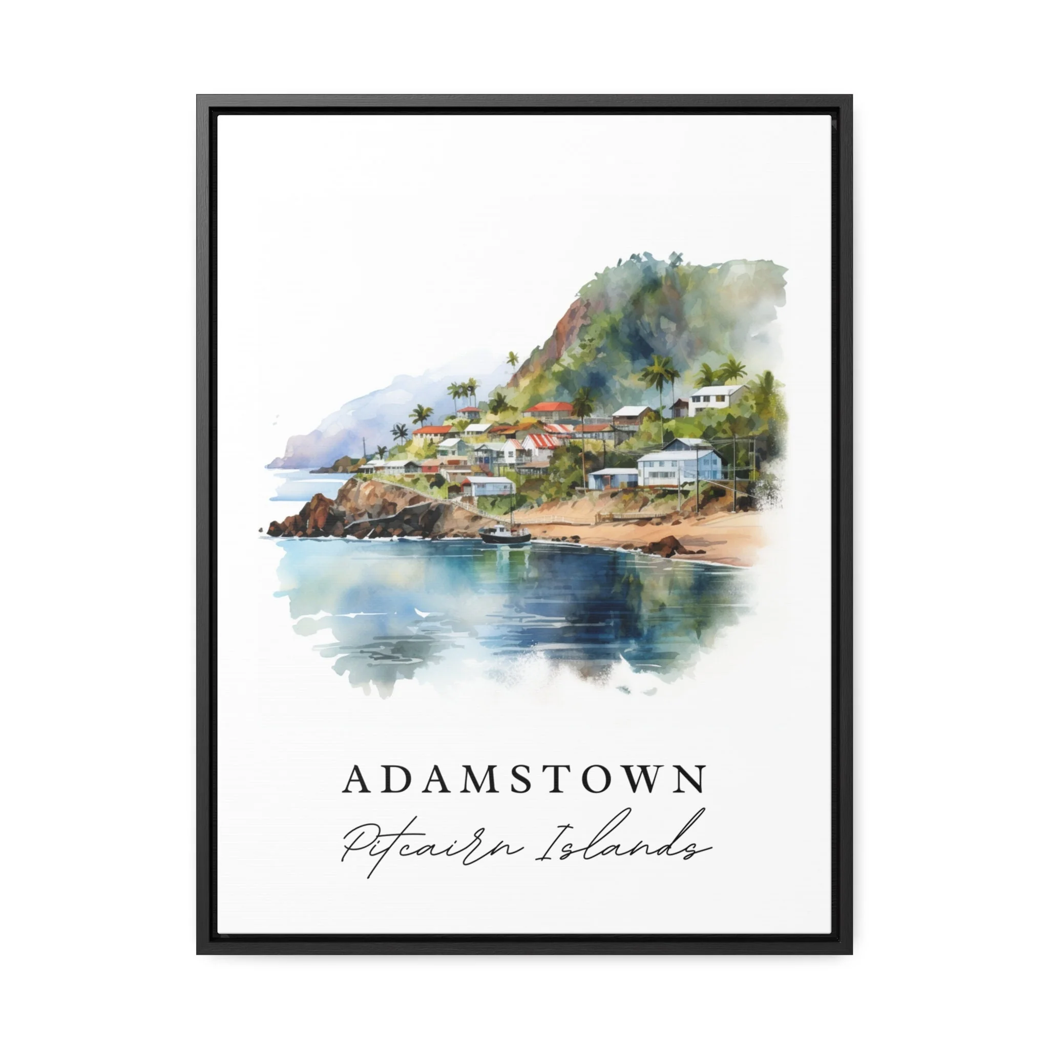 Adamstown, Pitcairn Islands – Watercolor Art Print - Image 2