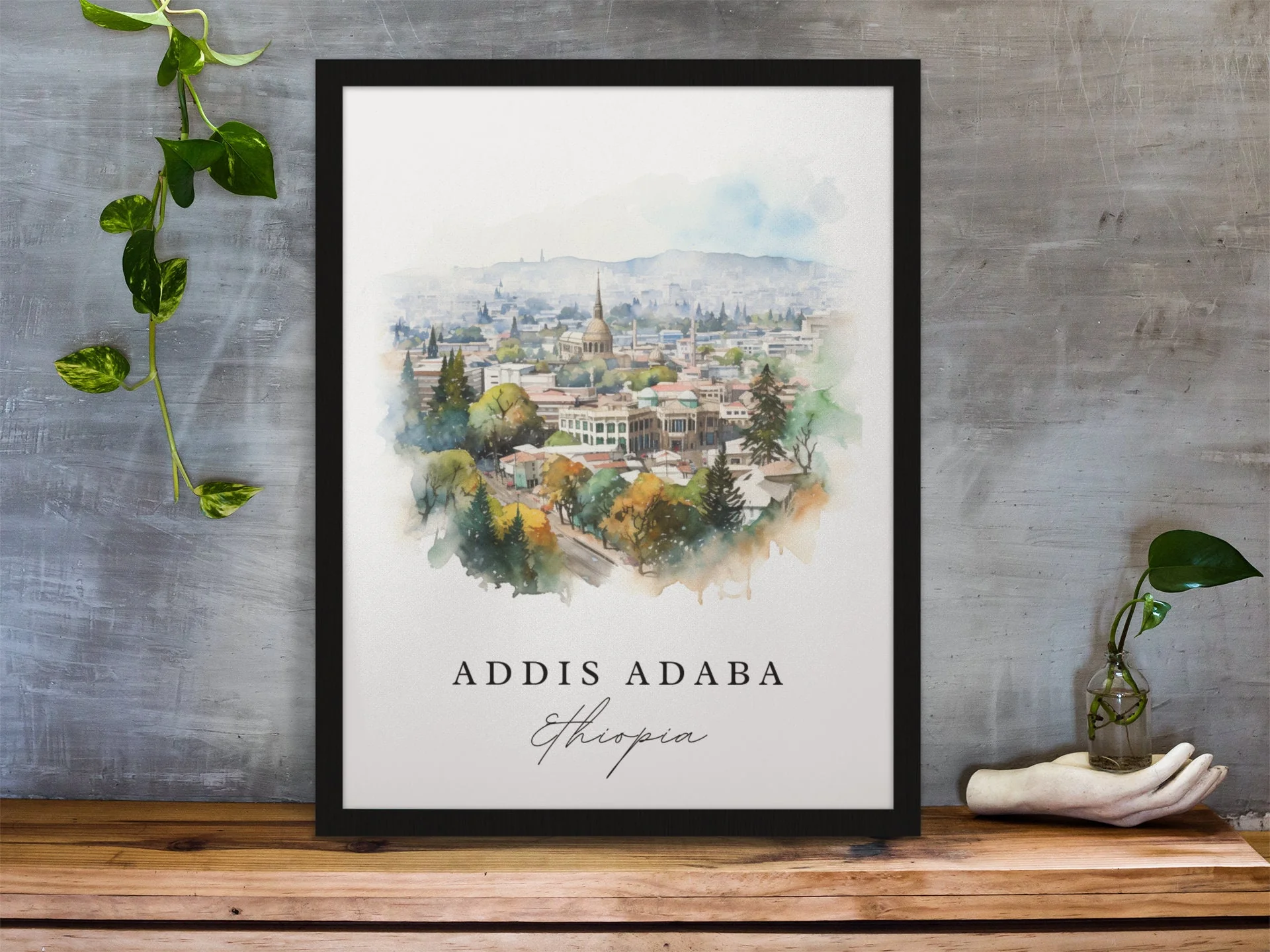 Addis Ababa, Ethiopia – Watercolor Art Print - Image 6