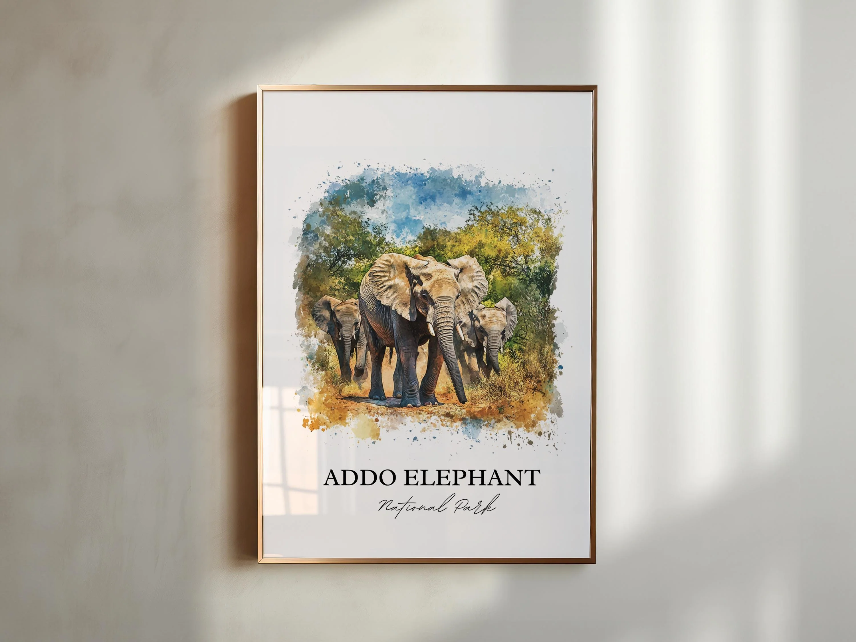 Addo Elephant National Park, South Africa – Watercolor Art Print - Image 5