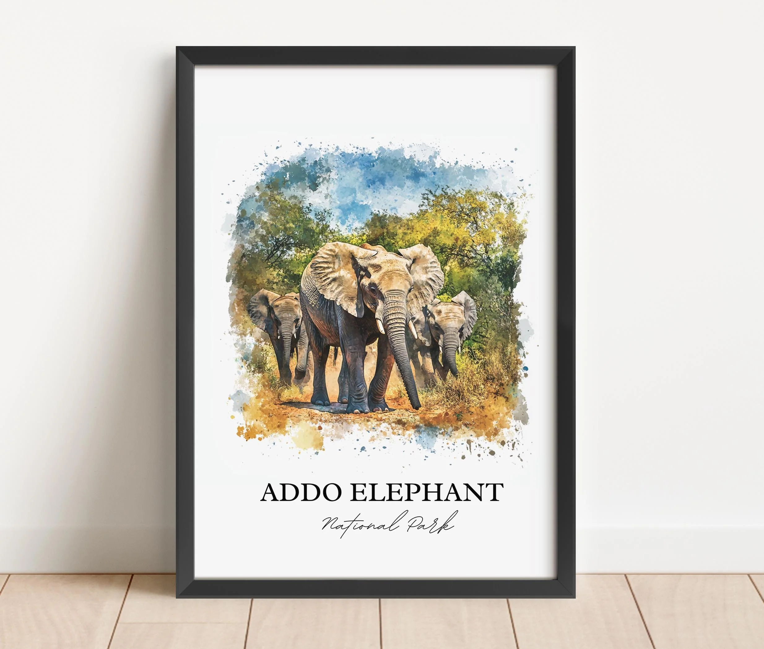 Addo Elephant National Park, South Africa – Watercolor Art Print - Image 6