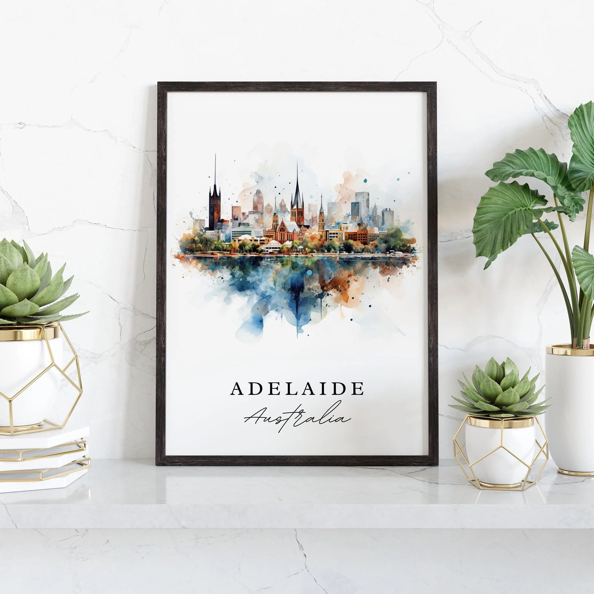 Adelaide, Australia – Watercolor Art Print