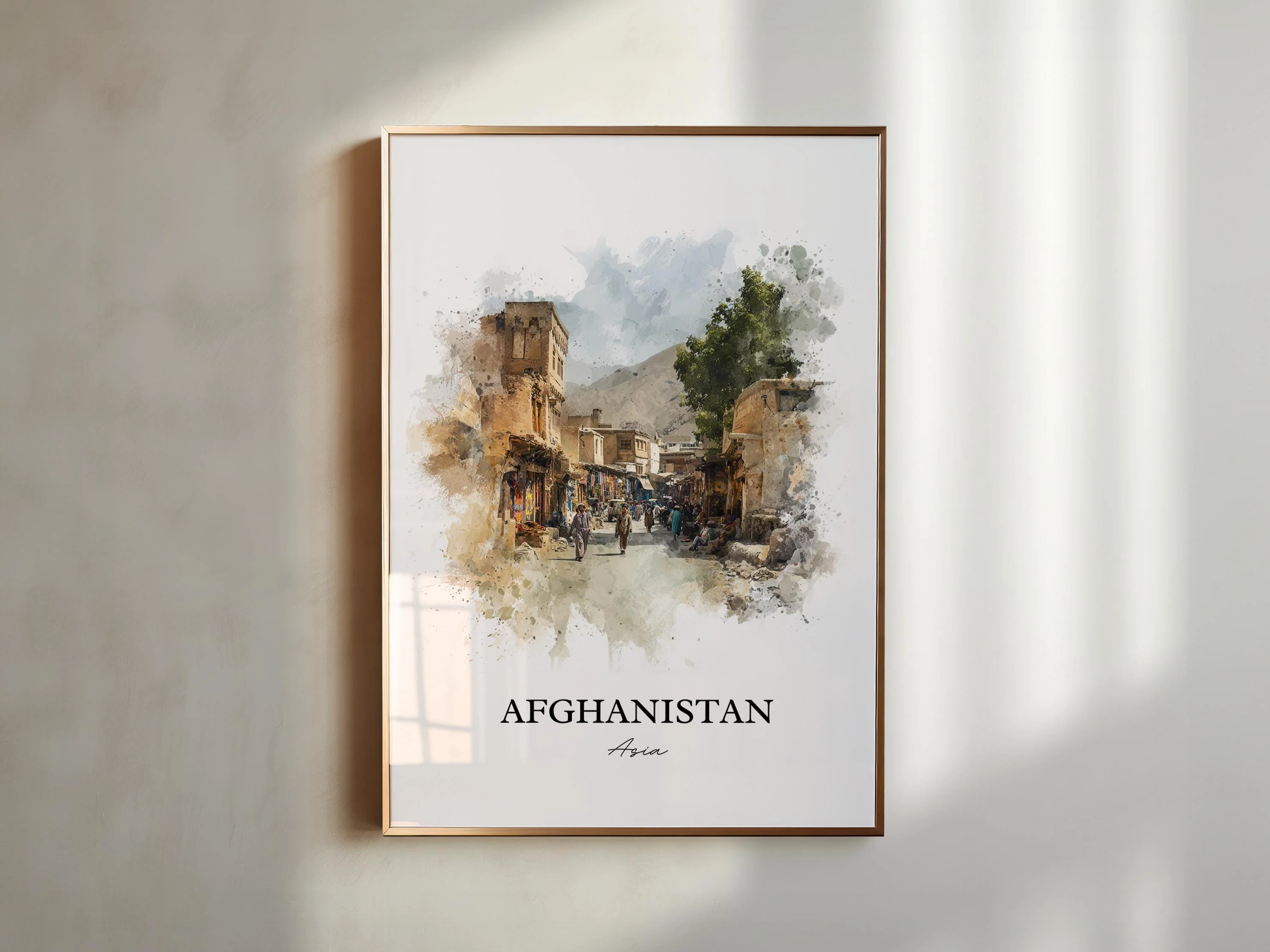 Afghanistan – Watercolor Art Print - Image 3
