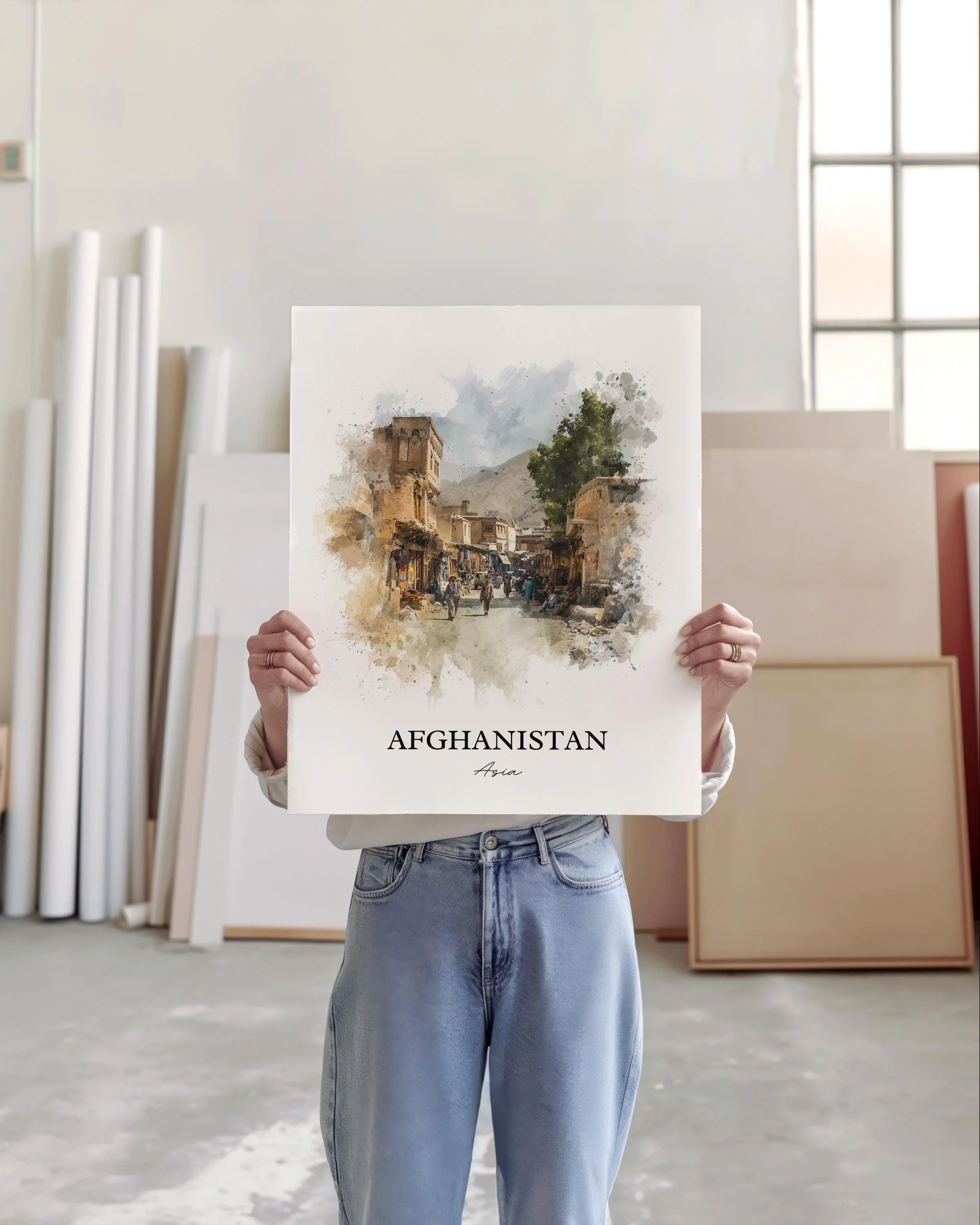 Afghanistan – Watercolor Art Print - Image 5