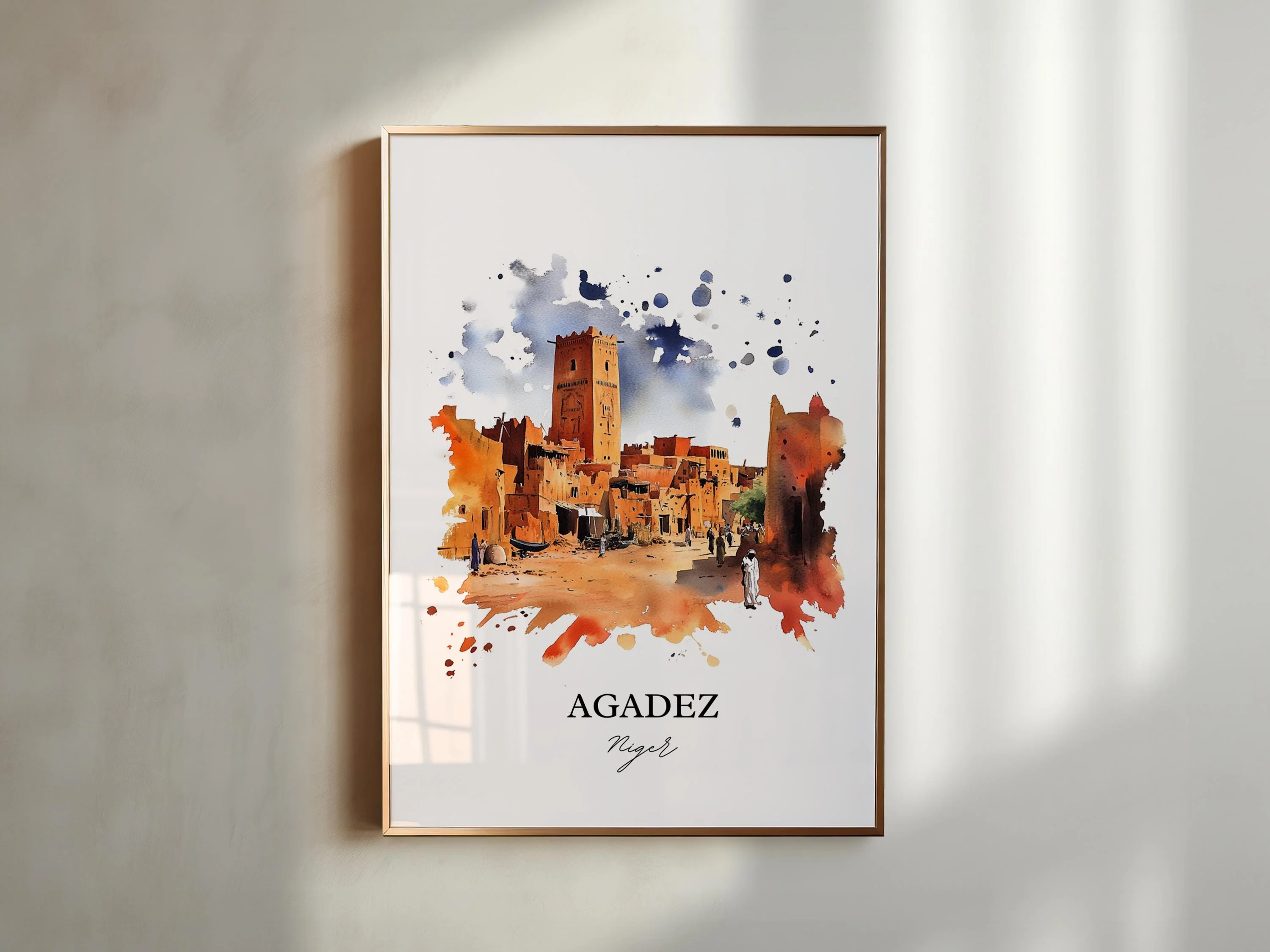 Agadez, Niger – Watercolor Art Print - Image 3