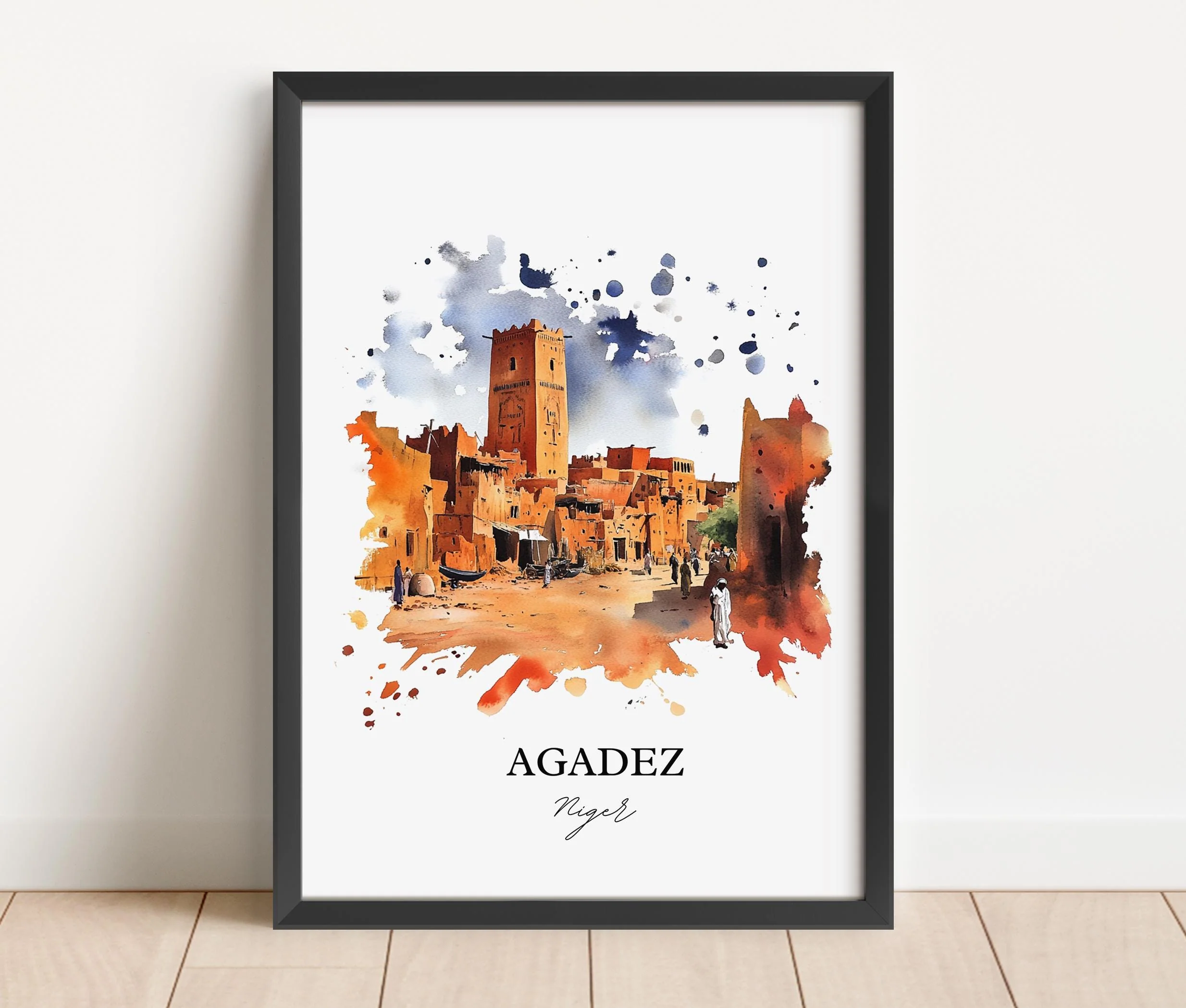 Agadez, Niger – Watercolor Art Print - Image 4