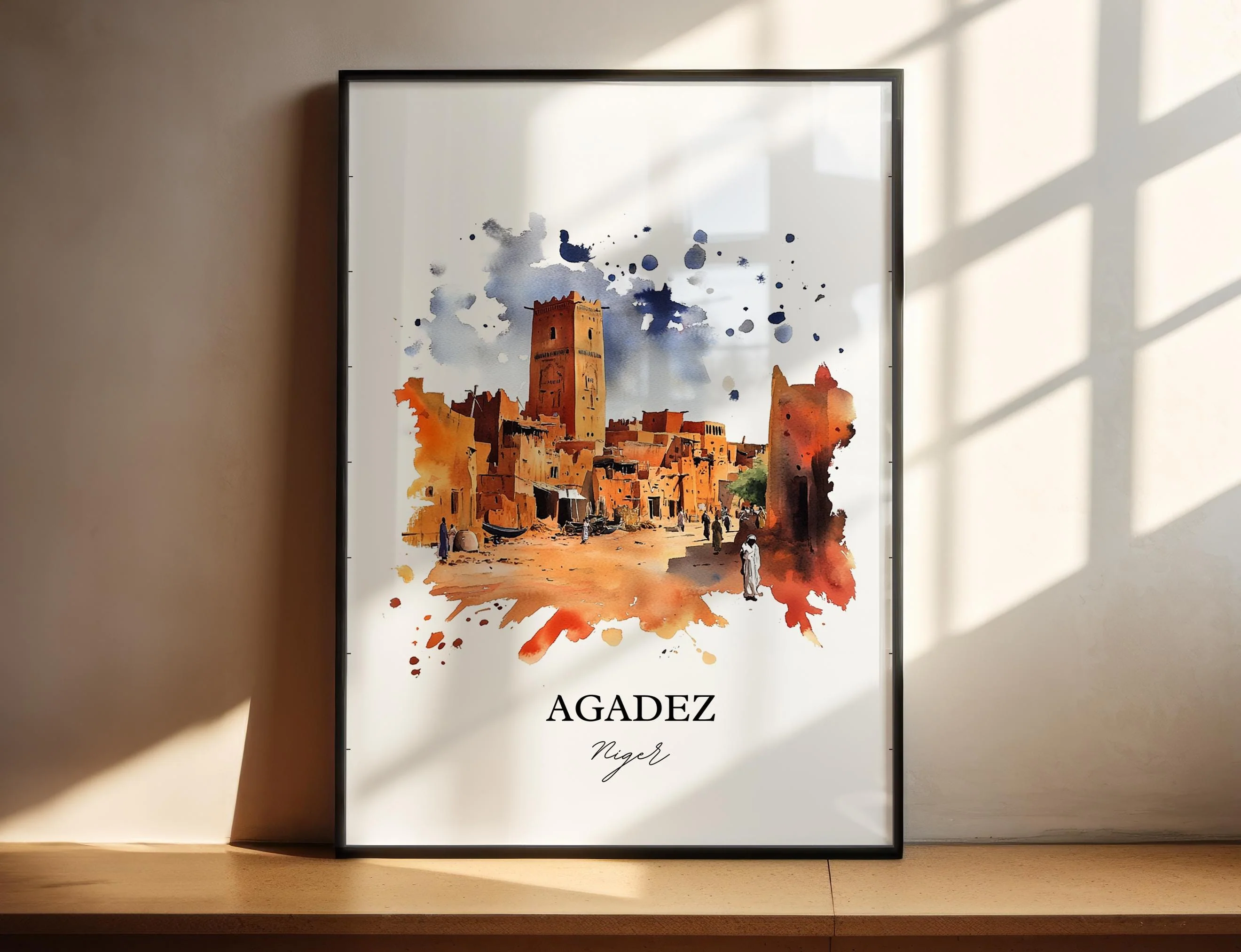 Agadez, Niger – Watercolor Art Print