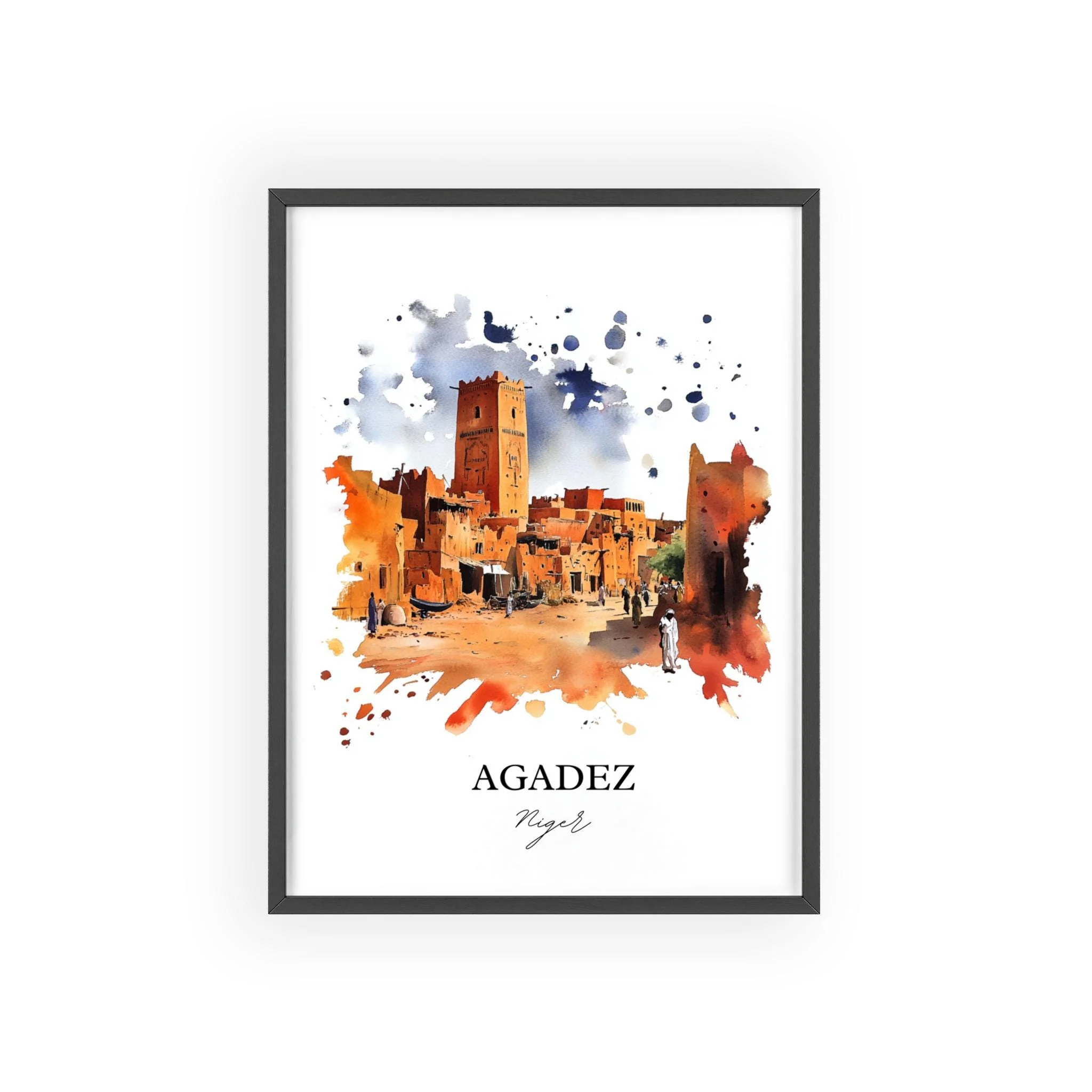 Agadez, Niger – Watercolor Art Print - Image 6