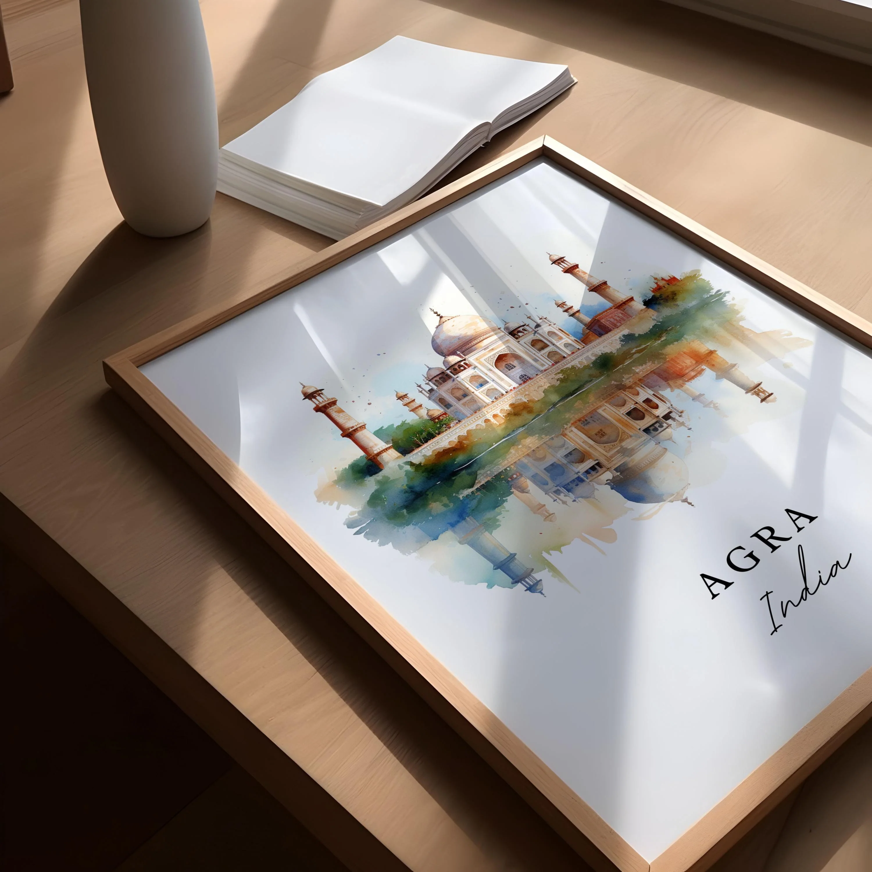 Agra, India – Watercolor Art Print - Image 3