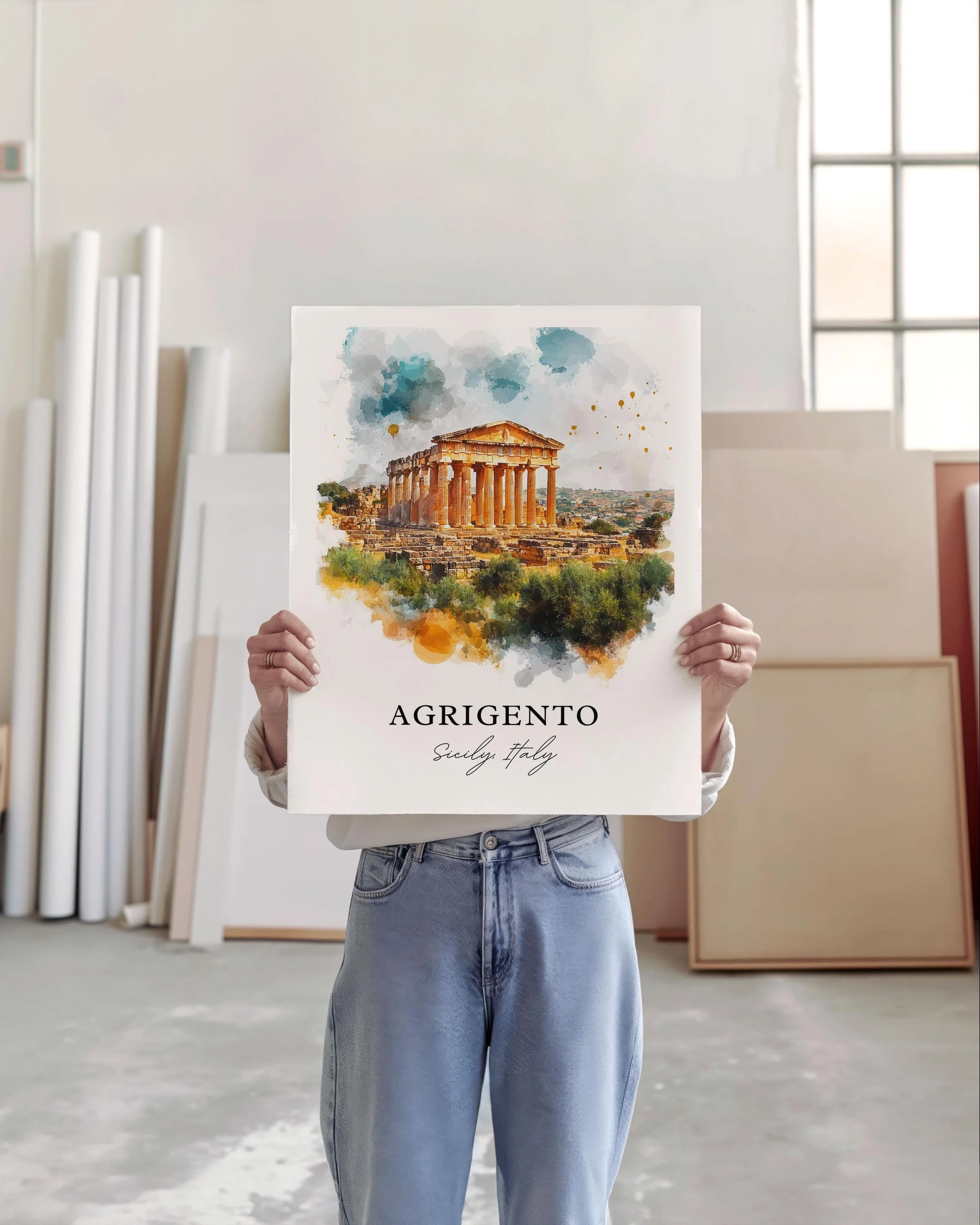 Agrigento, Italy – Watercolor Art Print - Image 3