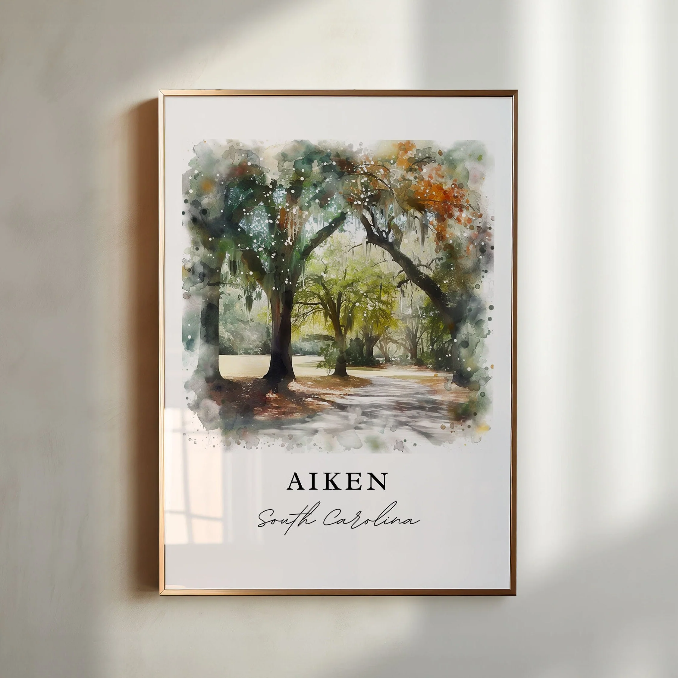 Aiken, South Carolina, South Carolina – Watercolor Art Print