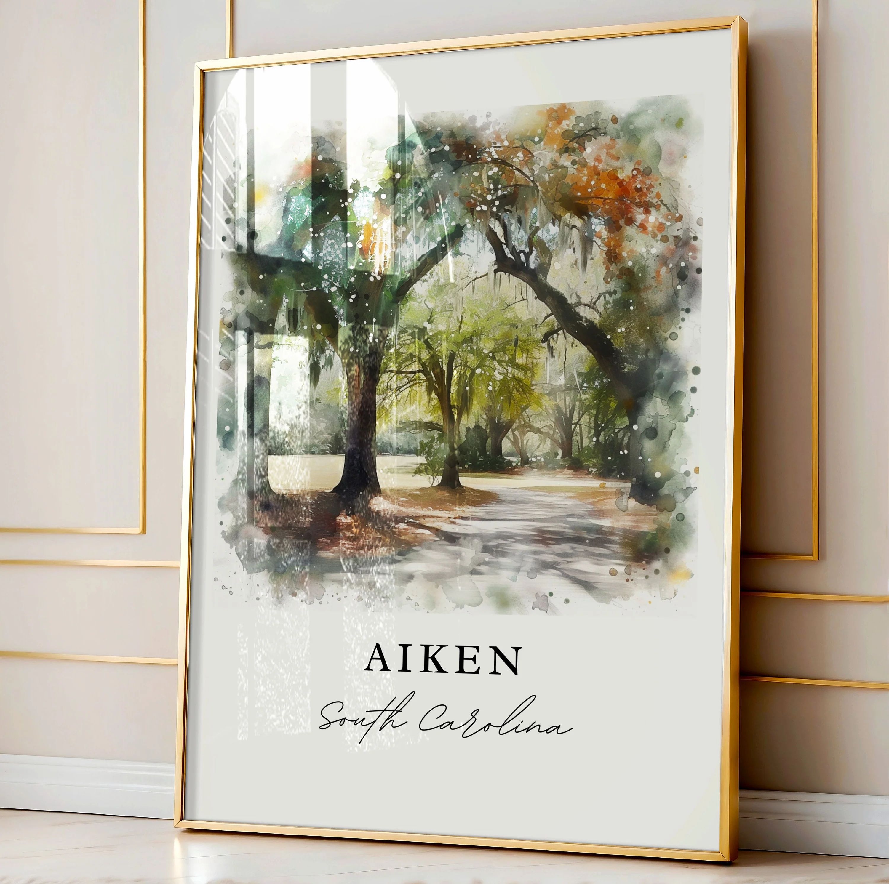 Aiken, South Carolina, South Carolina – Watercolor Art Print - Image 4