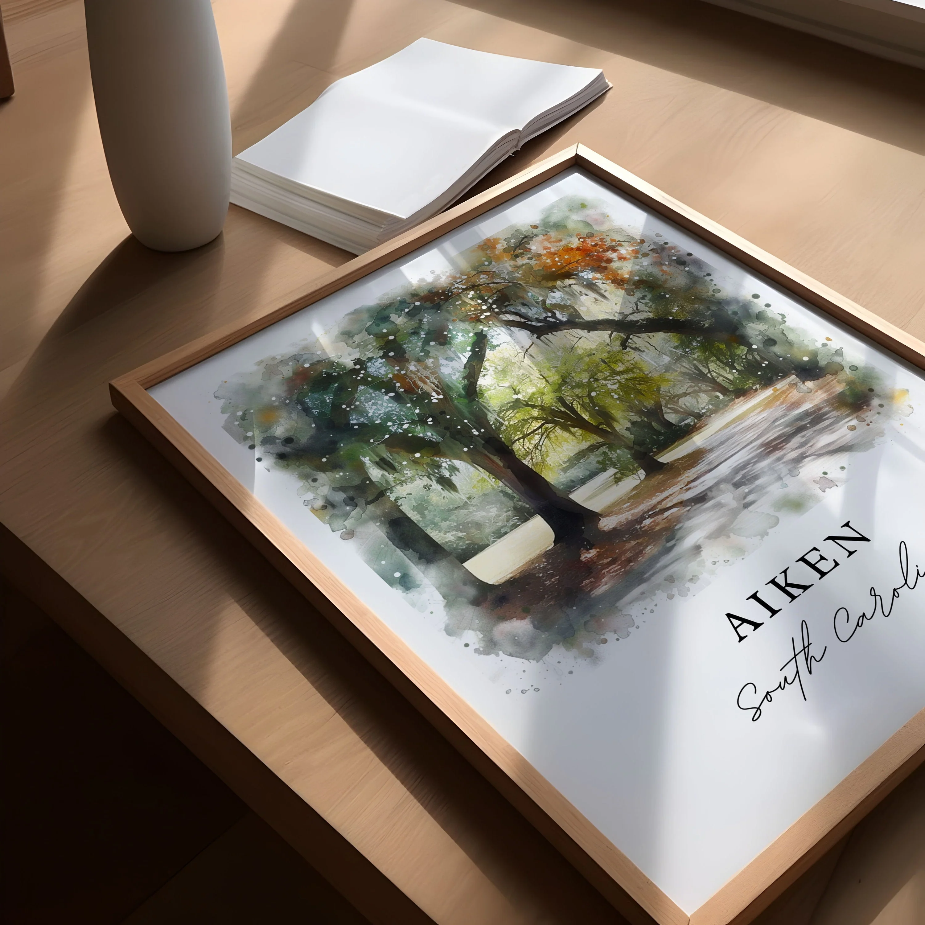 Aiken, South Carolina, South Carolina – Watercolor Art Print - Image 5