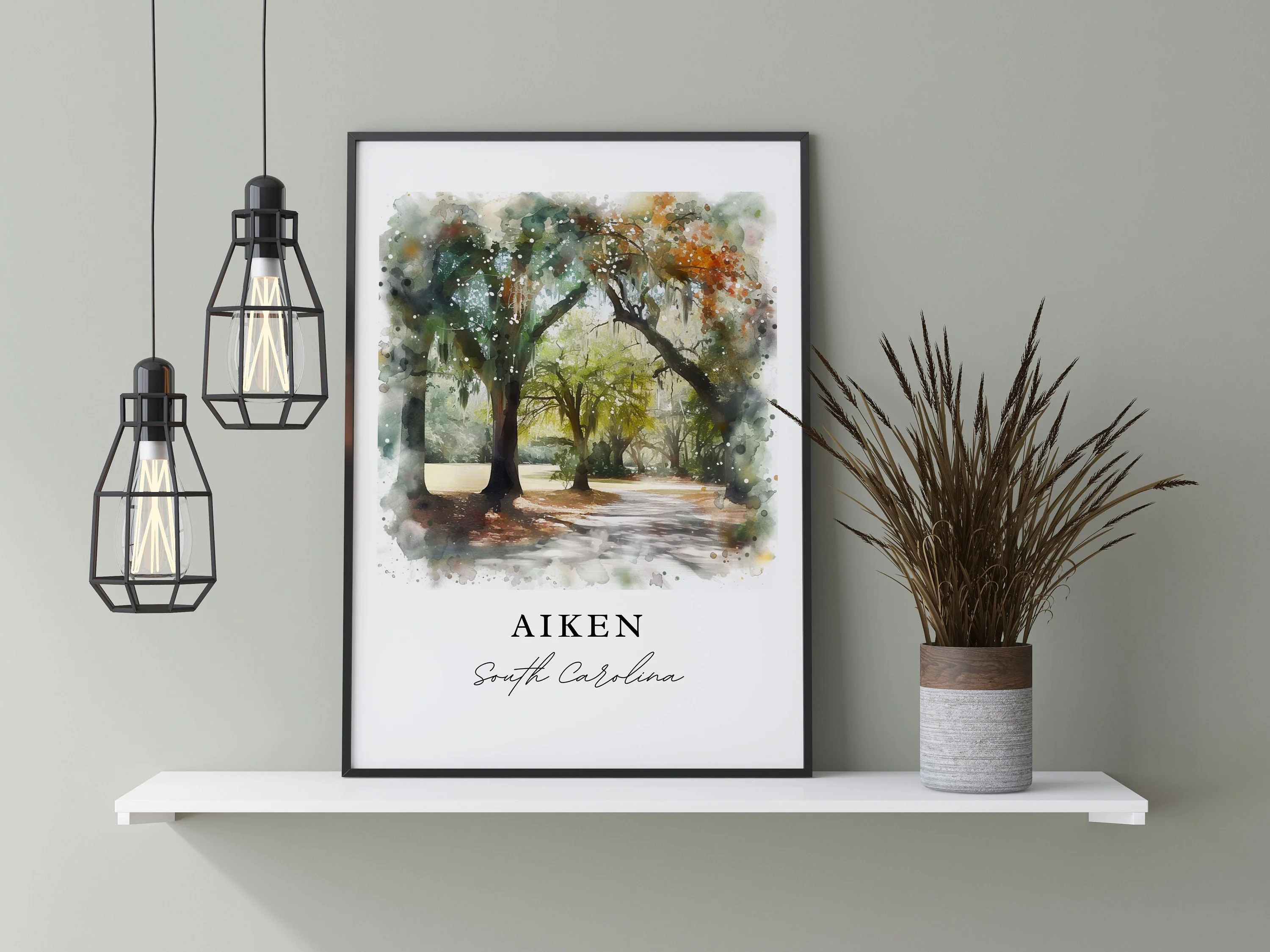 Aiken, South Carolina, South Carolina – Watercolor Art Print - Image 8