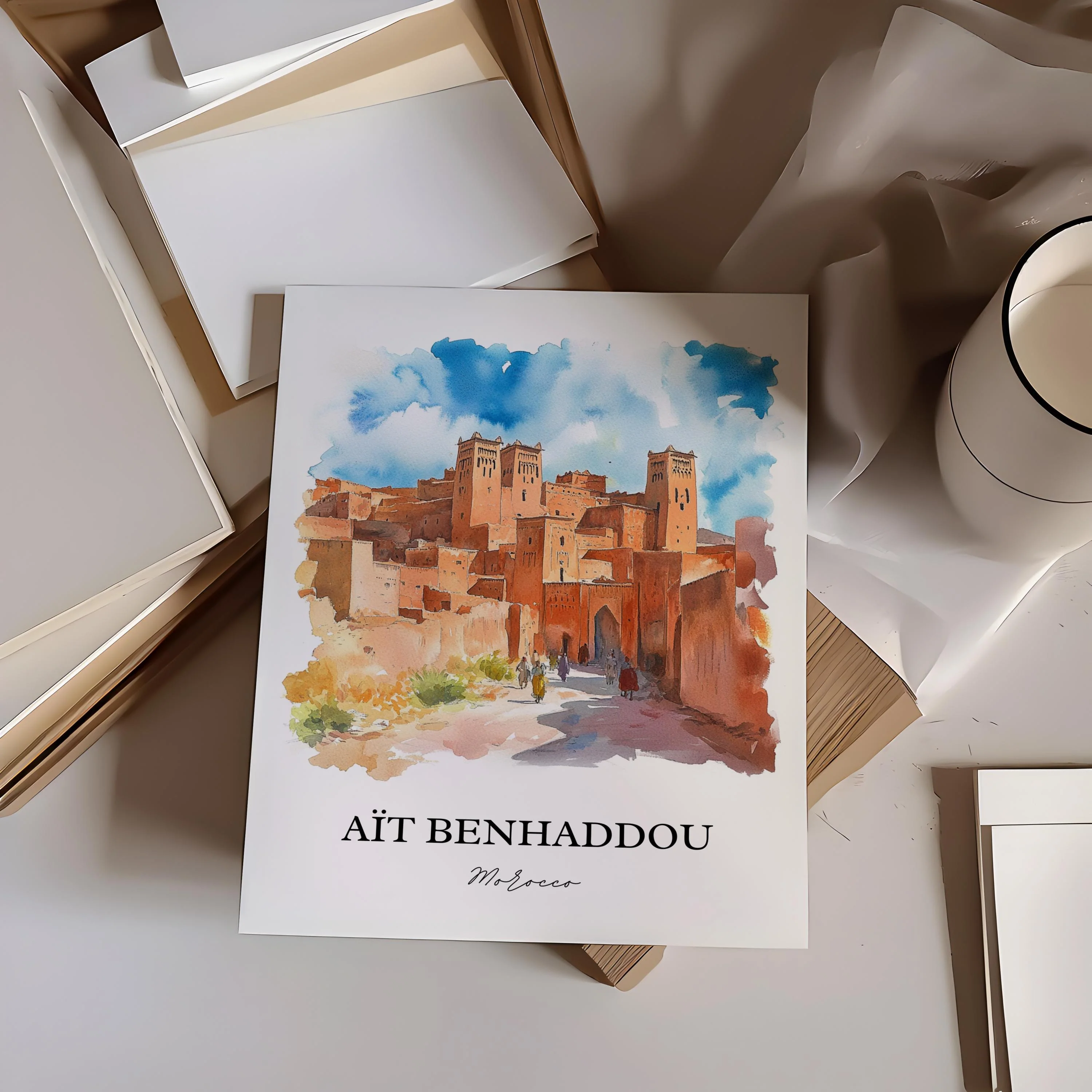 Ait Benhaddou, Morocco – Watercolor Art Print - Image 6
