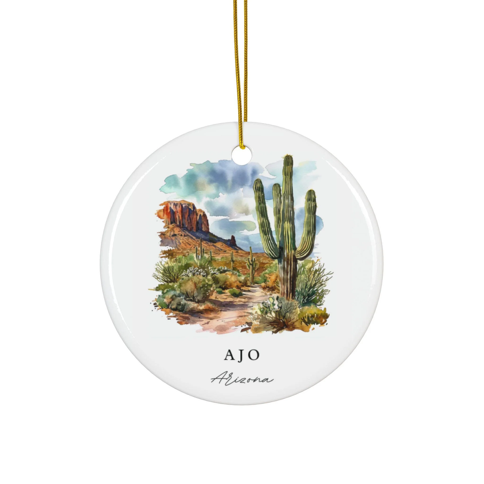 Ajo Arizona Ornament: Unique Ajo Souvenir, Arizona Xmas Decor, and Authentic Ajo AZ Gift