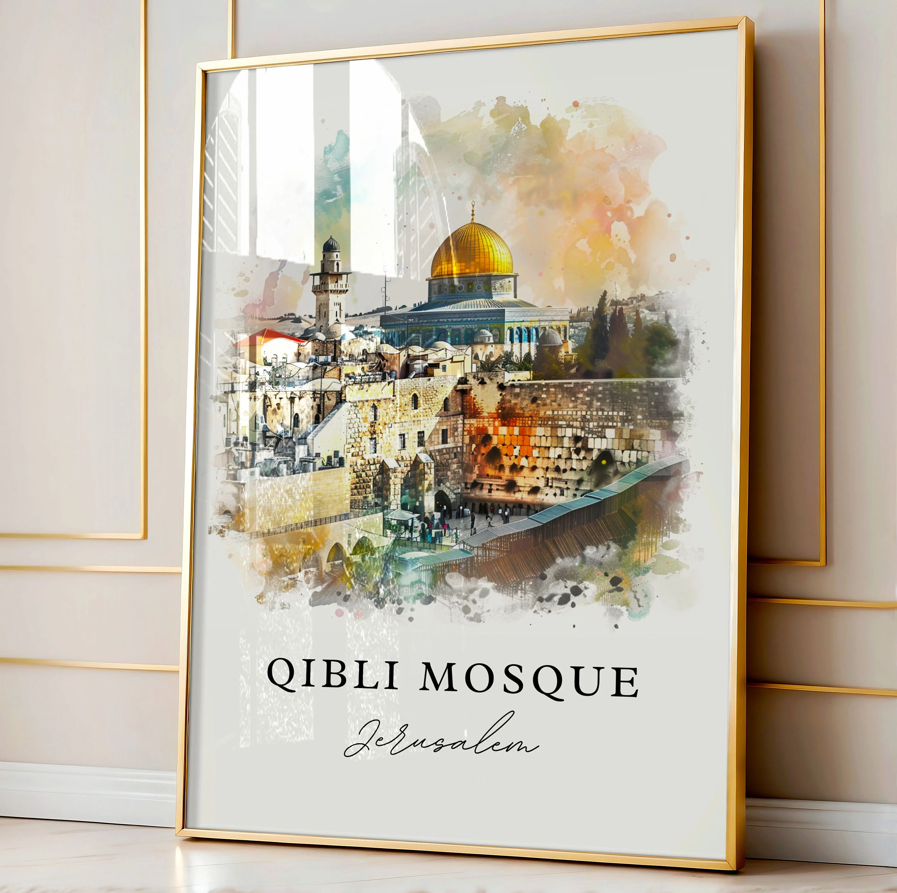 Jerusalem, Israel – Watercolor Art Print of Al-Aqsa Mosque - Image 4