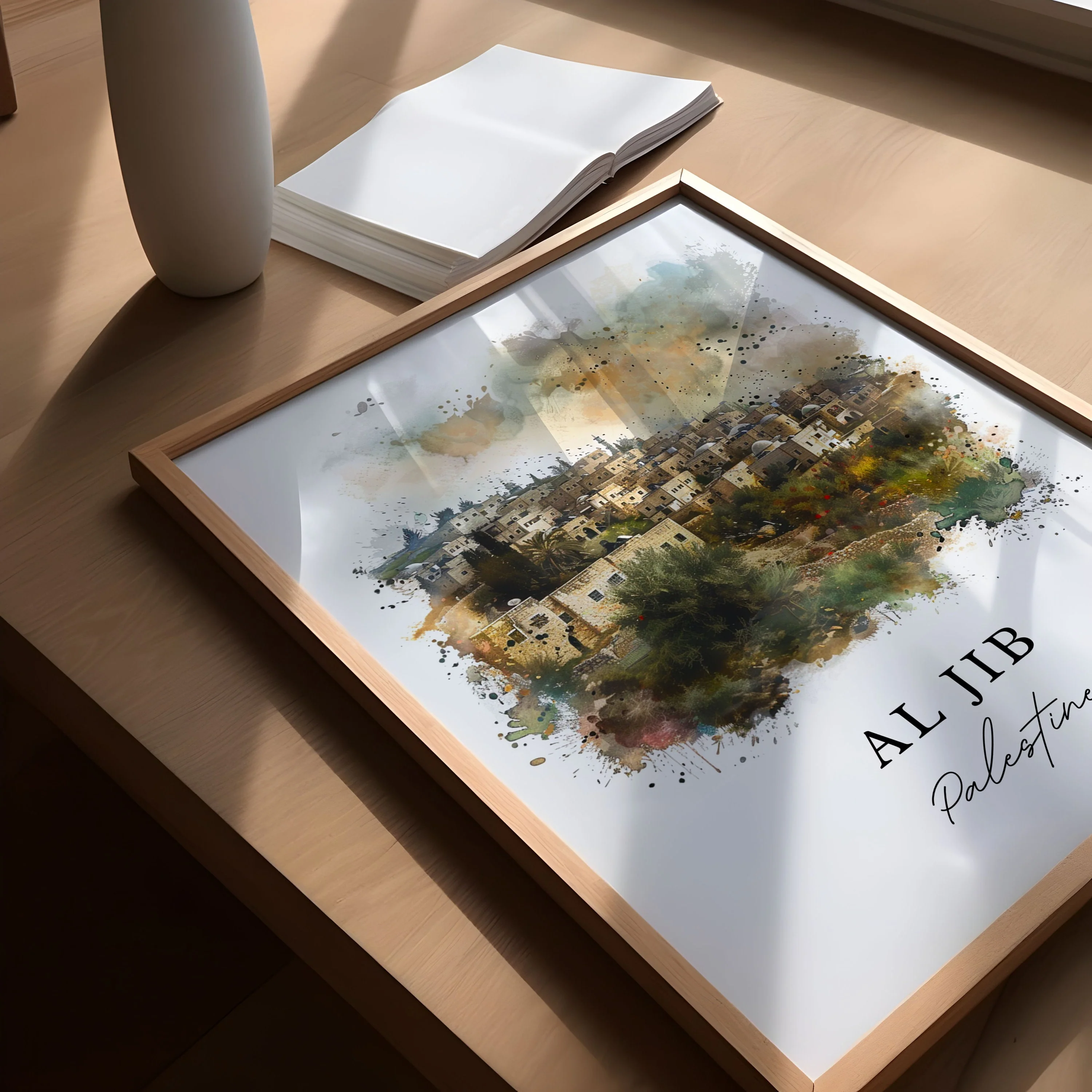 Al Jib, Palestine – Watercolor Art Print - Image 3