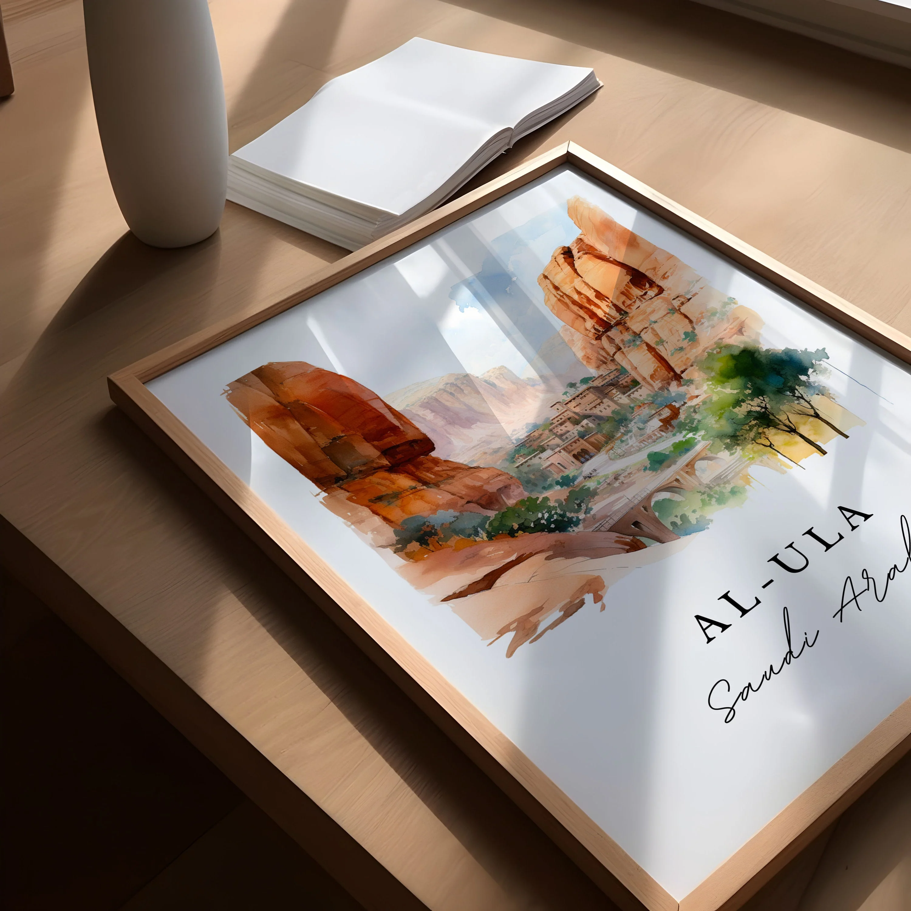 Al-Ula, Saudi Arabia – Watercolor Art Print - Image 3
