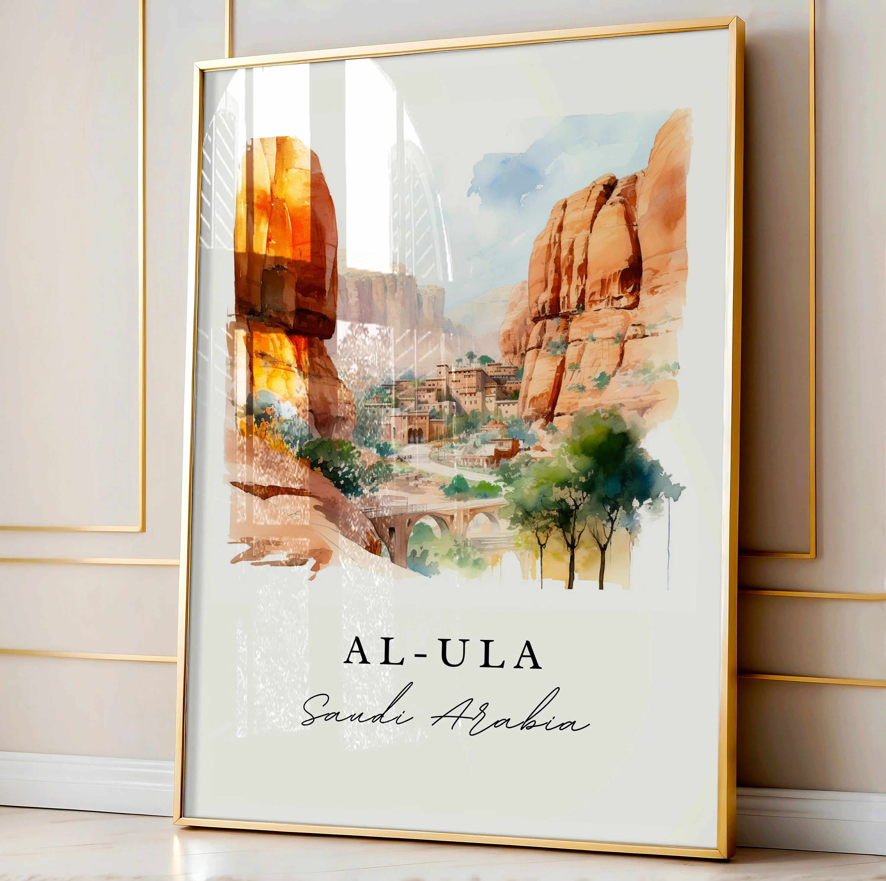 Al-Ula, Saudi Arabia – Watercolor Art Print - Image 4