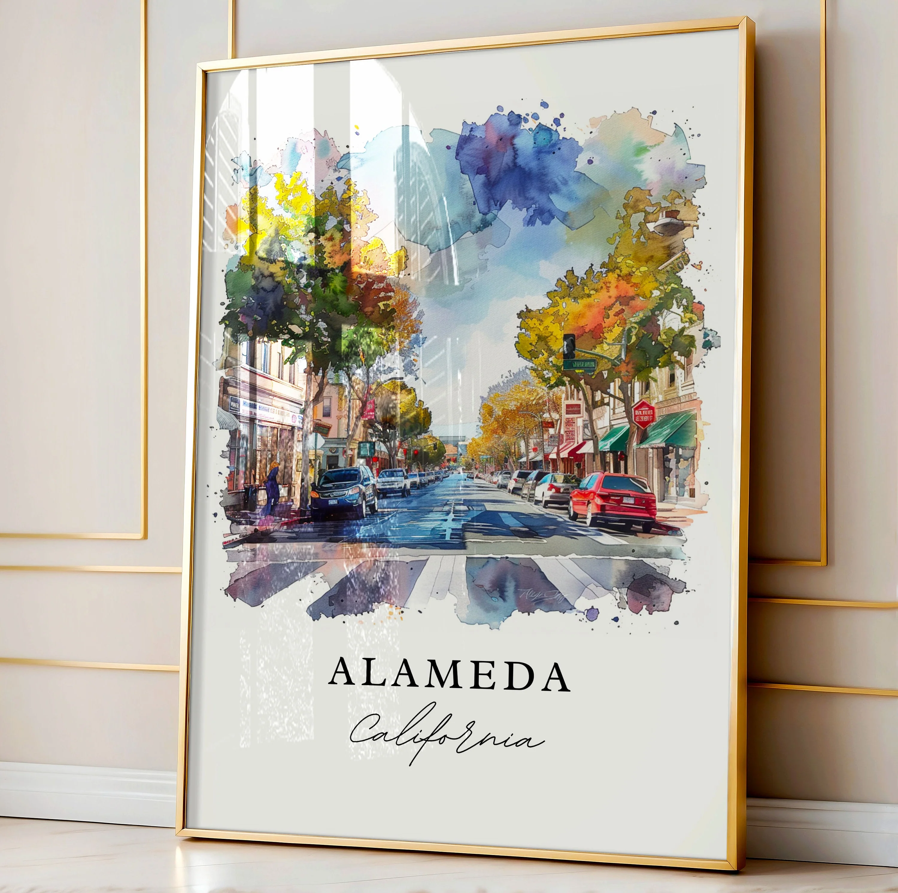 Alameda, California – Watercolor Art Print - Image 4