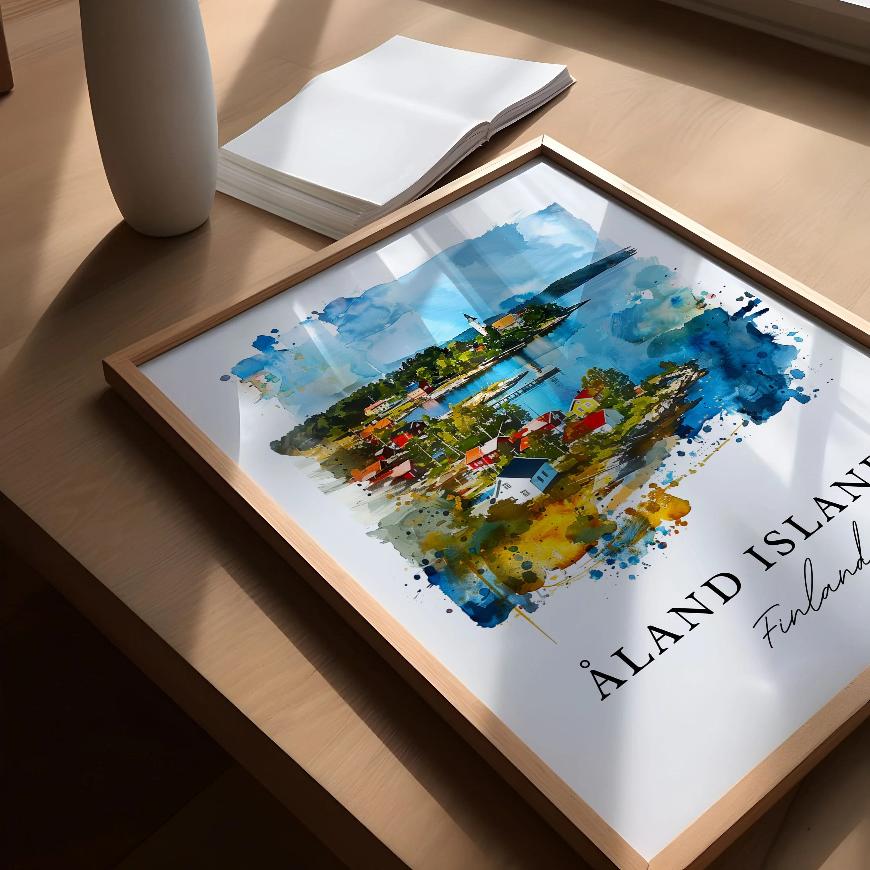 Aland Islands, Finland – Watercolor Art Print - Image 3