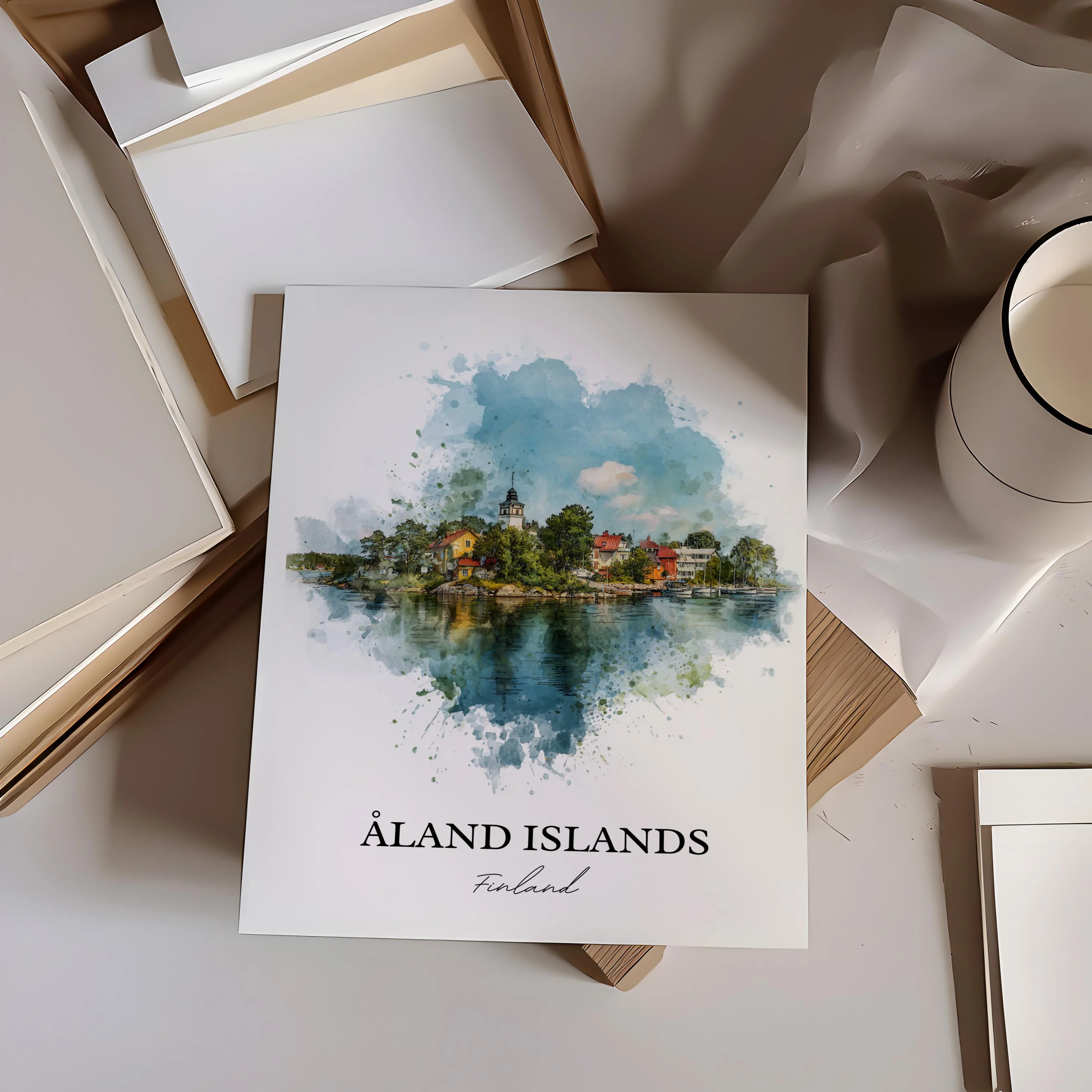 Aland Islands, Finland – Watercolor Art Print - Image 6