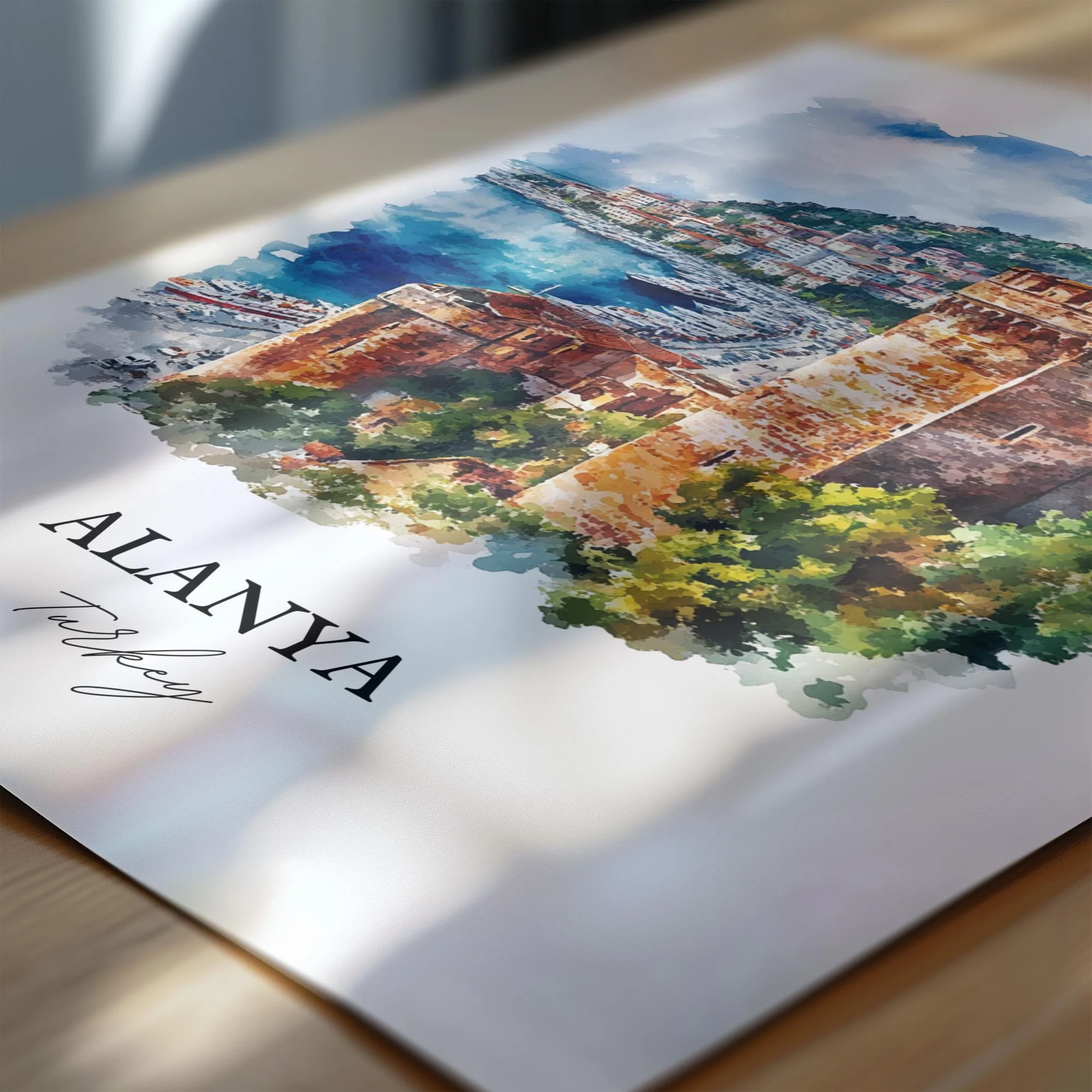 Alanya, Turkey – Watercolor Art Print - Image 2