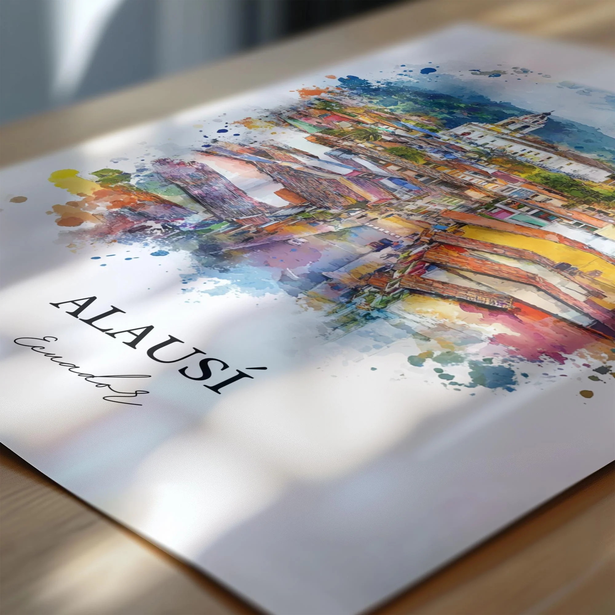 Alausí, Ecuador – Watercolor Art Print - Image 2