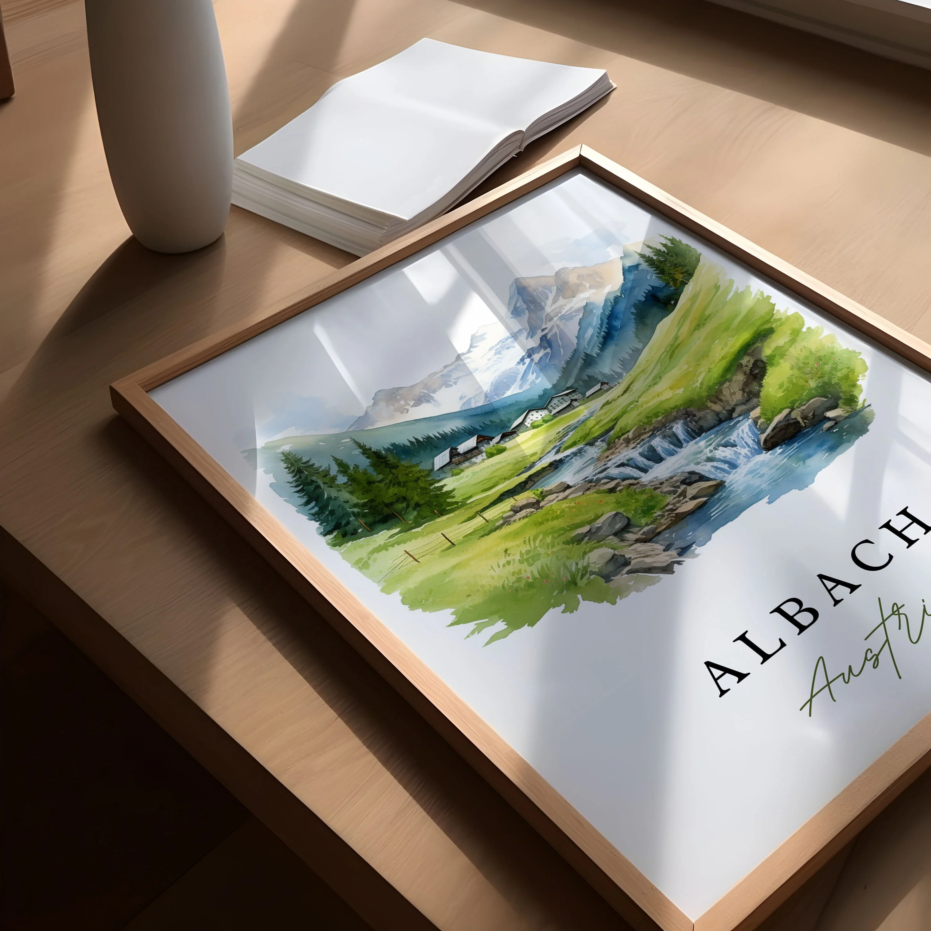 Albach, Austria – Watercolor Art Print - Image 3