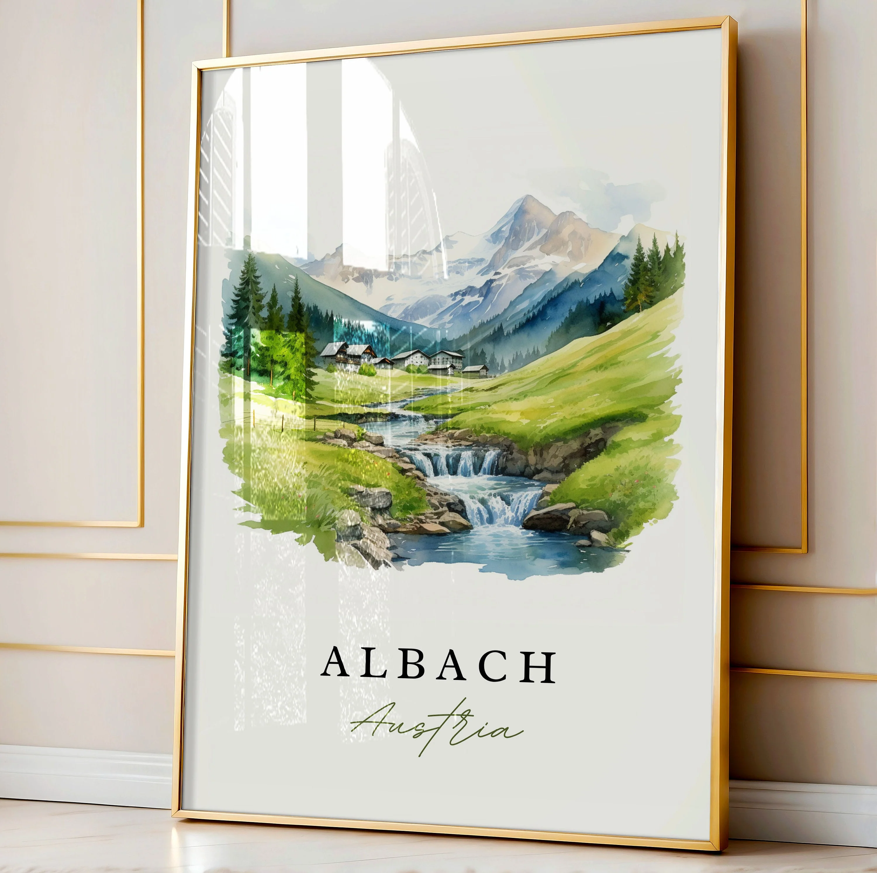Albach, Austria – Watercolor Art Print - Image 5