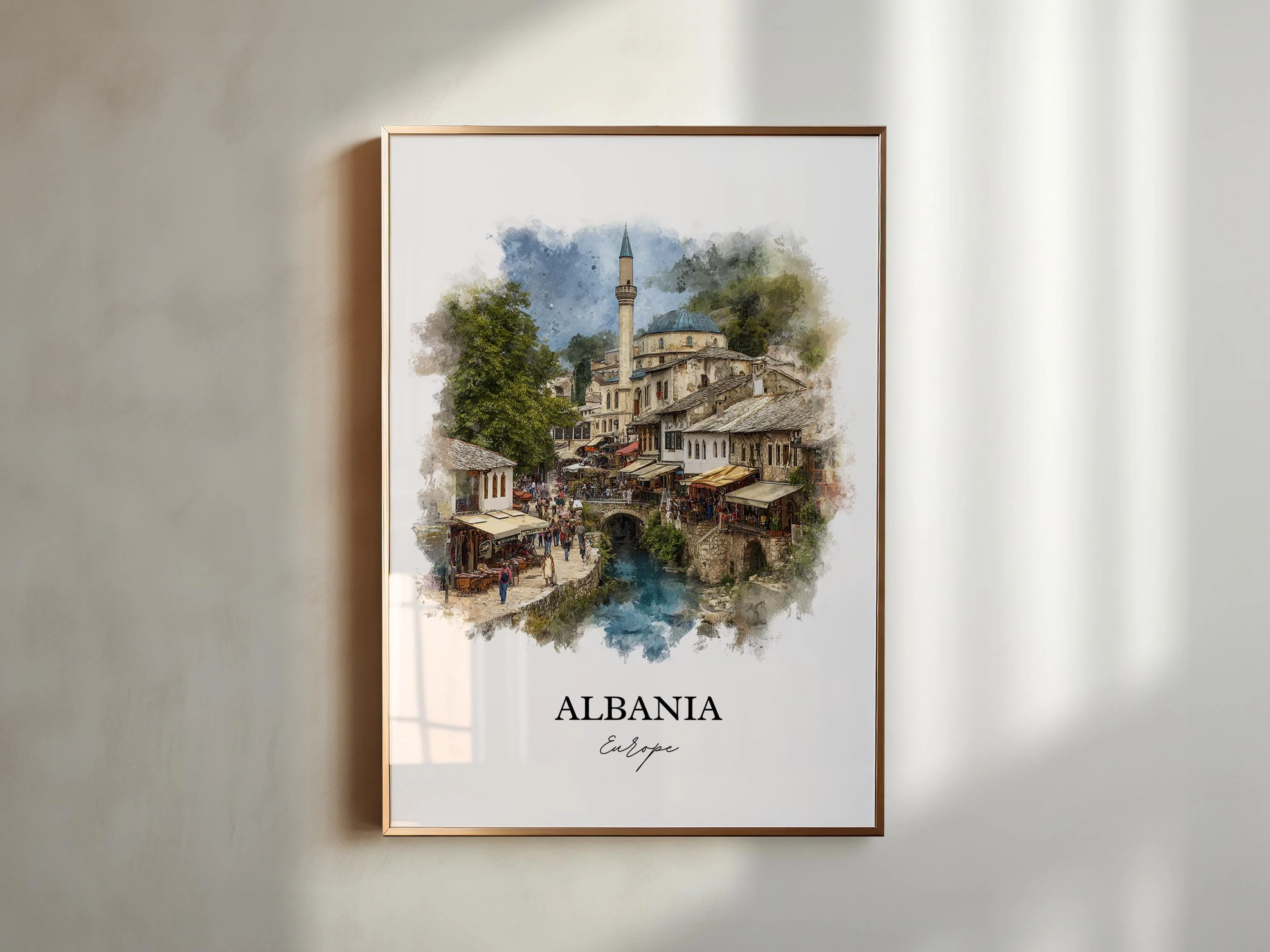 Albania, Europe – Watercolor Art Print - Image 3