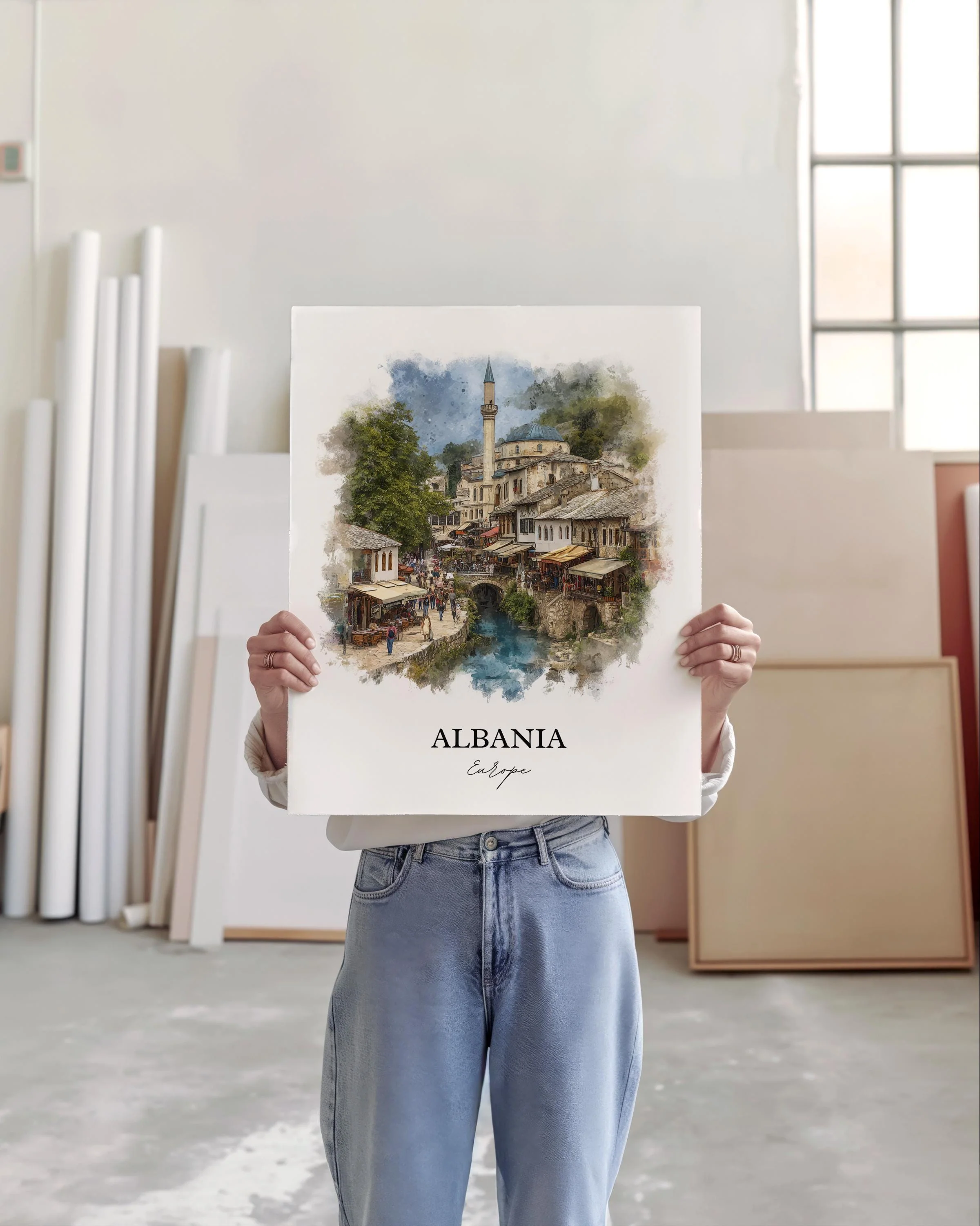 Albania, Europe – Watercolor Art Print - Image 4
