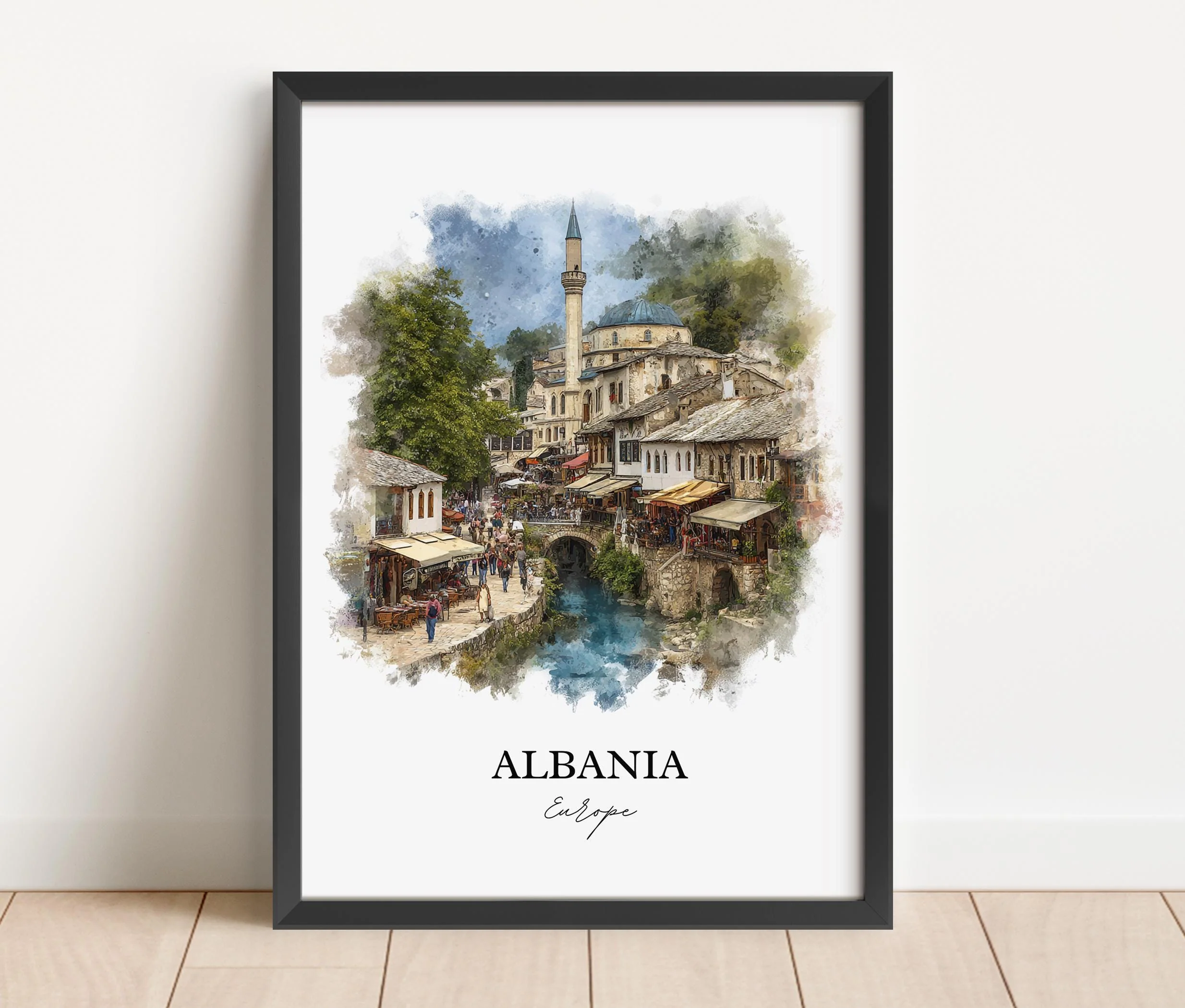 Albania, Europe – Watercolor Art Print - Image 6